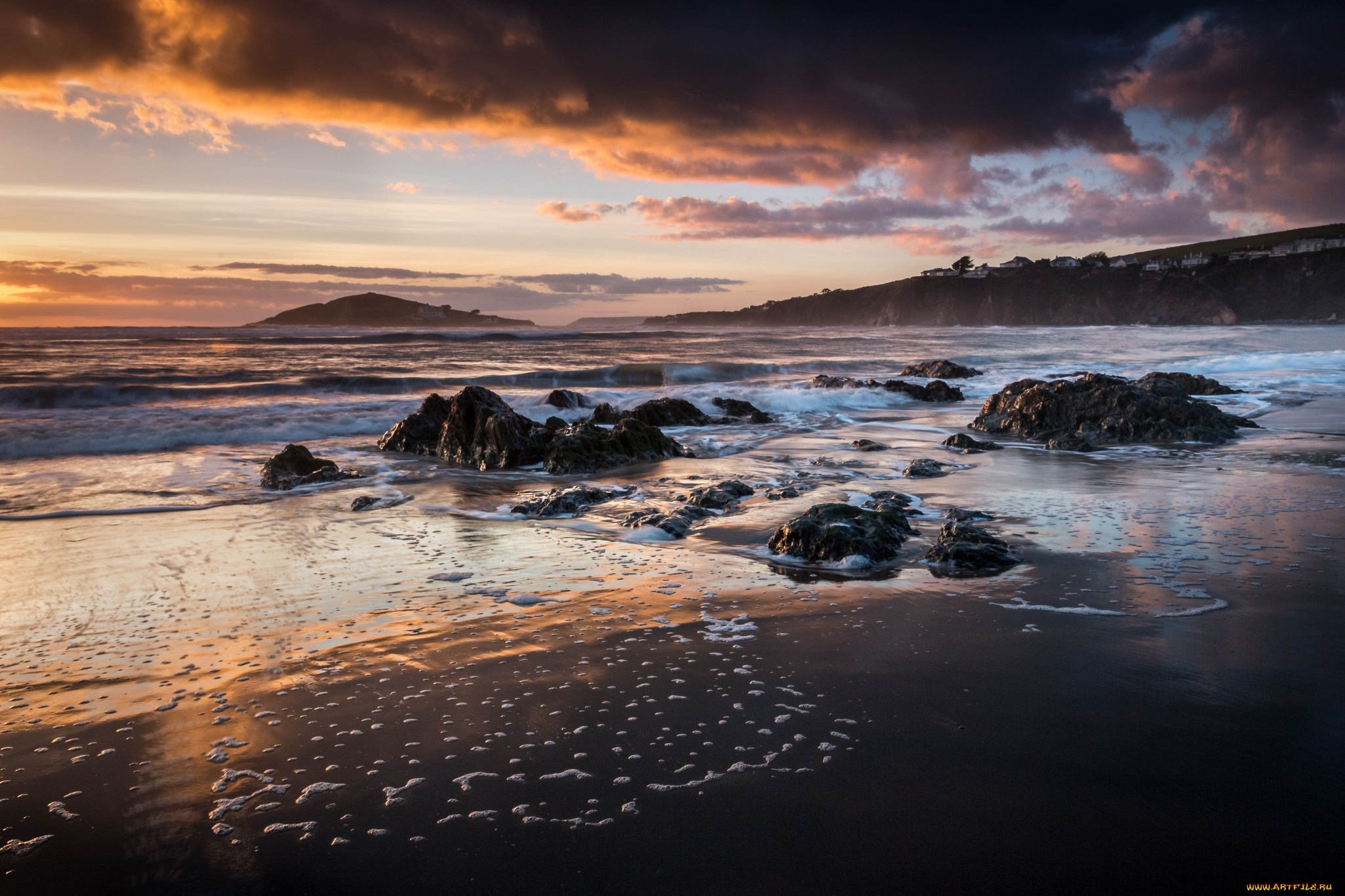 природа, побережье, простор