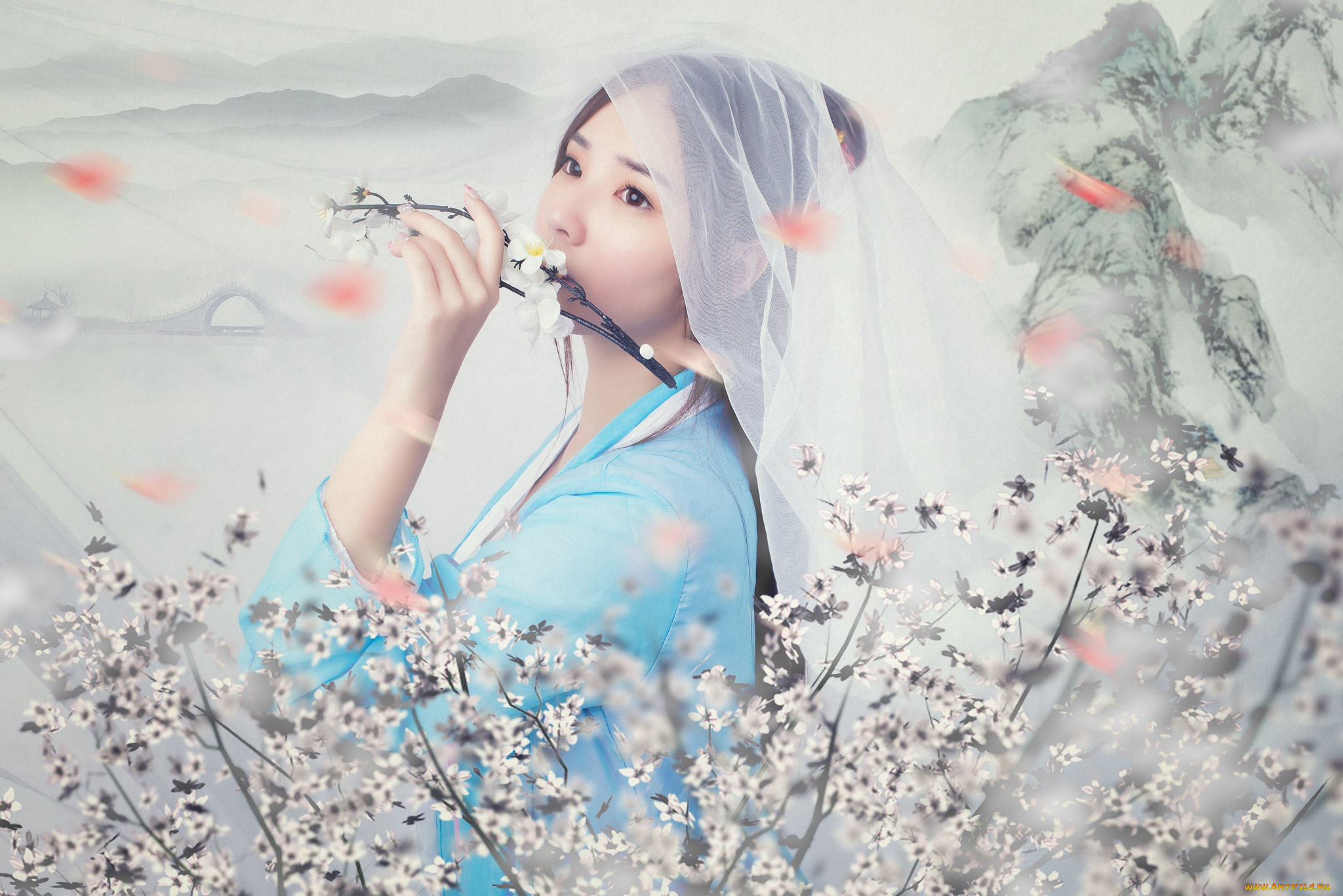 девушки, -unsort, , азиатки, фон, лицо, модель, волосы