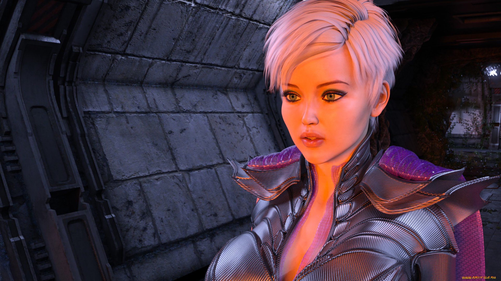 3д, графика, фантазия, , fantasy, девушка, взгляд, фон