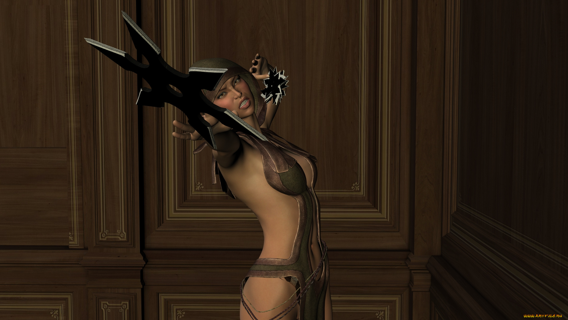 3д, графика, фантазия, , fantasy, фон, взгляд, девушка, змея