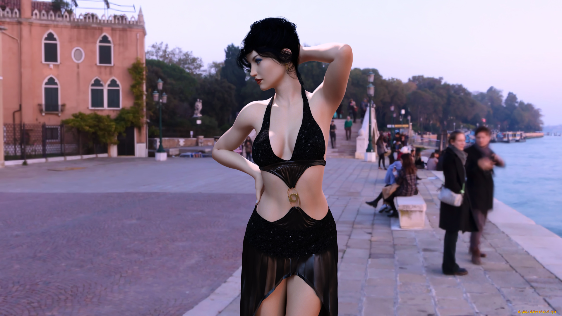 3д, графика, люди, , people, девушка, взгляд, фон