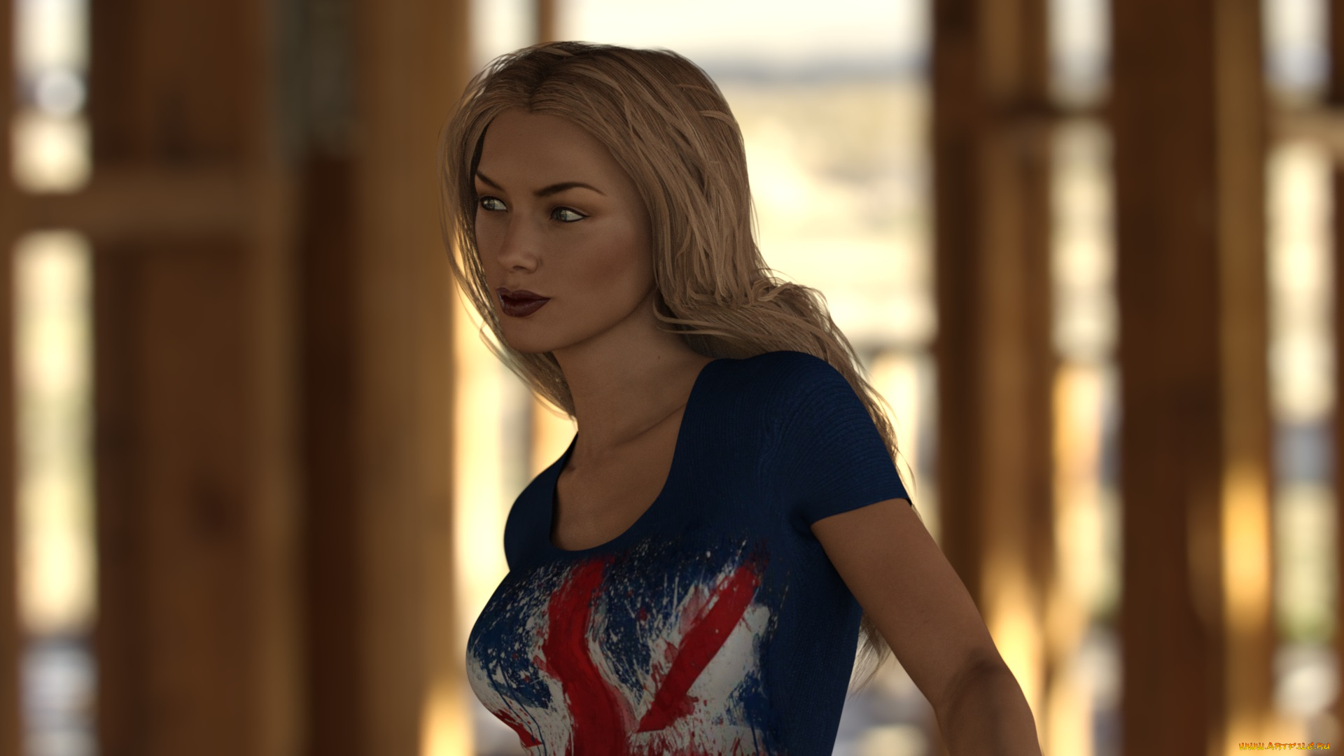 3д, графика, люди, , people, девушка, взгляд, фон