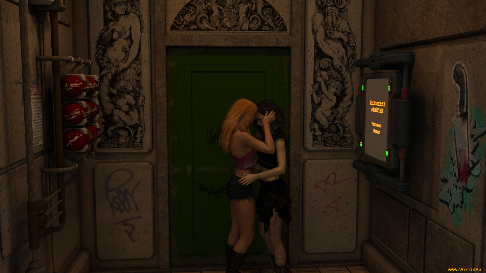 3д, графика, люди, , people, взгляд, фон, девушки