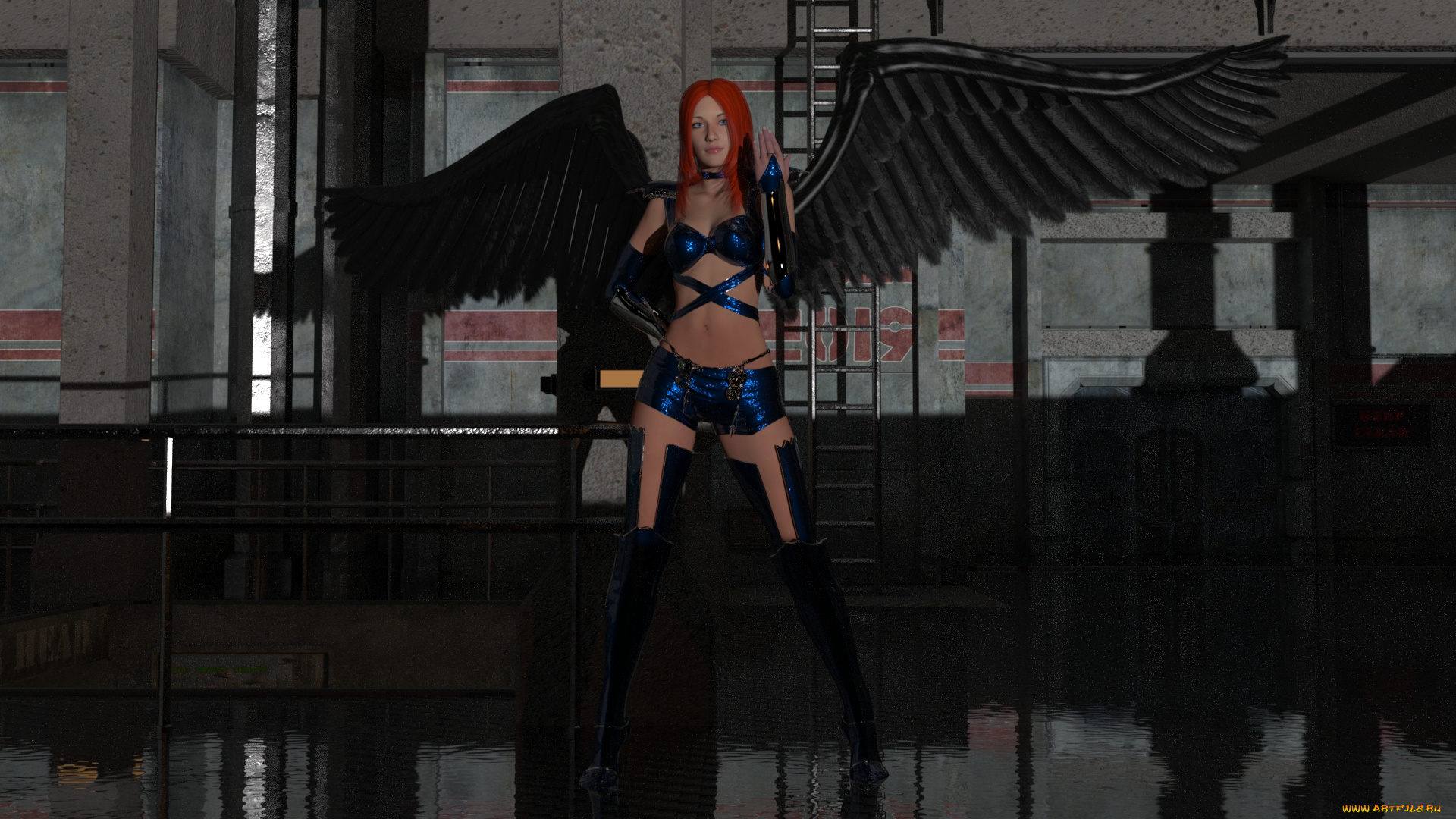 3д, графика, существа, , creatures, девушка, взгляд, фон