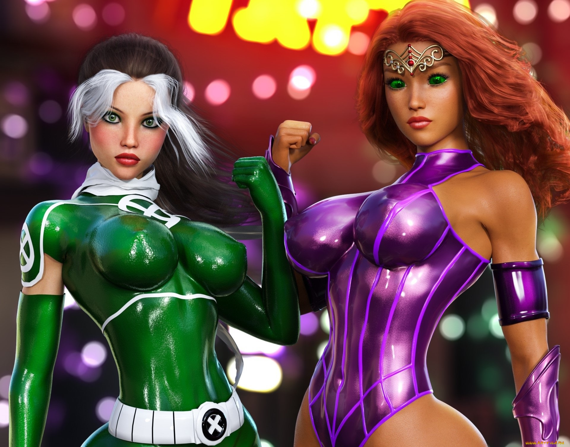 3д, графика, люди, , people, девушки, фон, взгляд