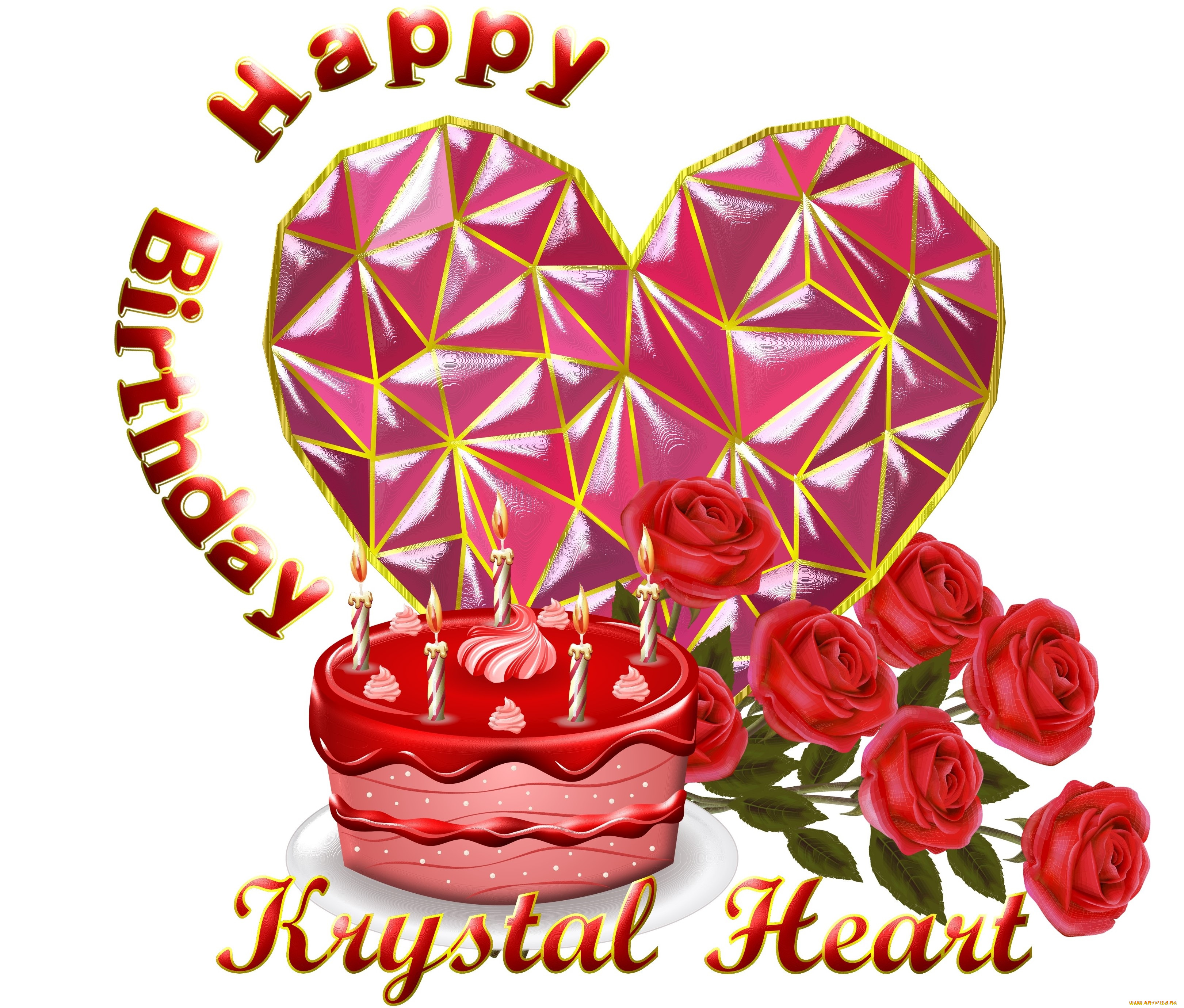 праздничные, день, рождения, сердечко, фон, цветы, торт