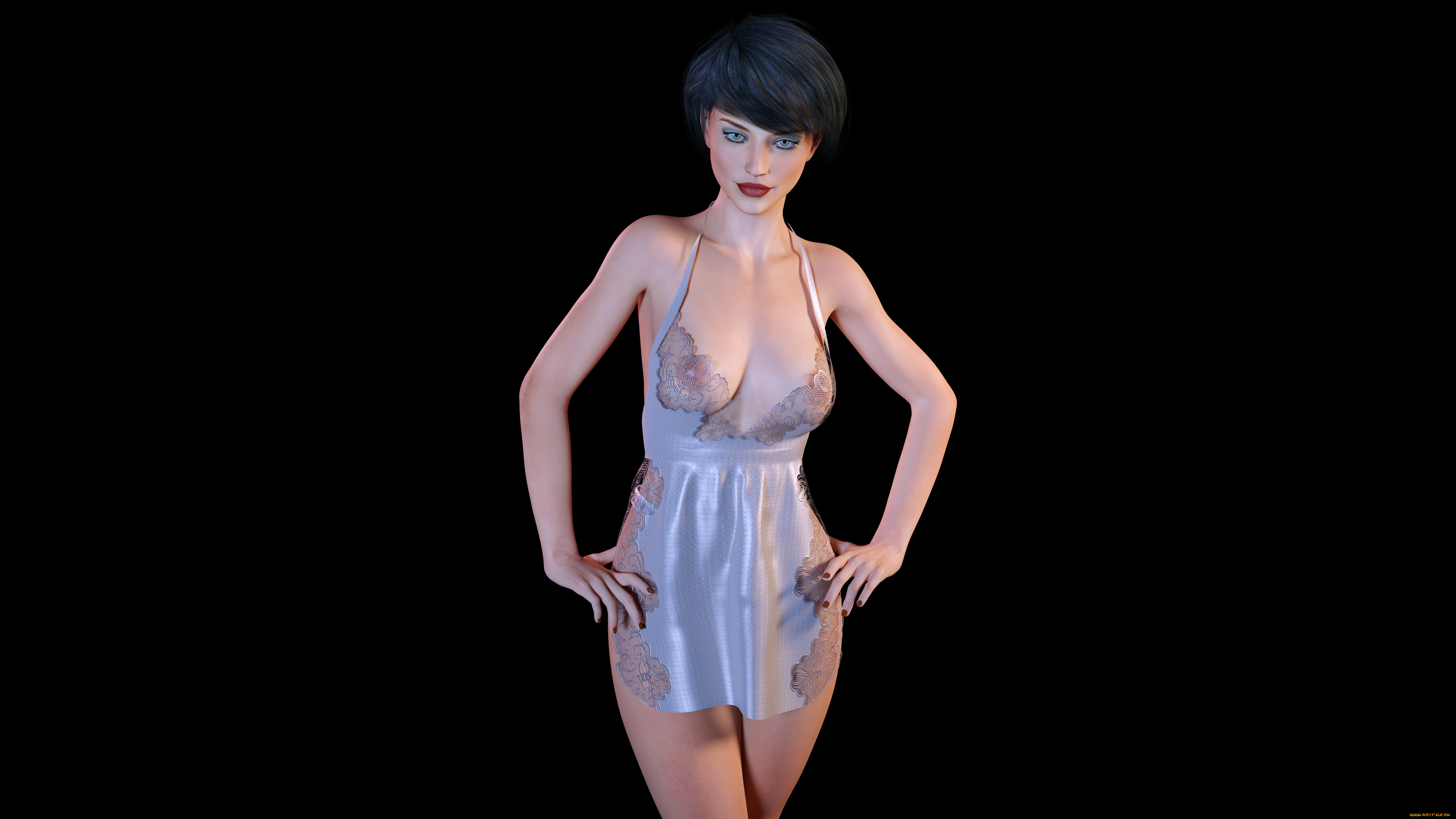 3д, графика, люди, , people, девушка, взгляд, фон