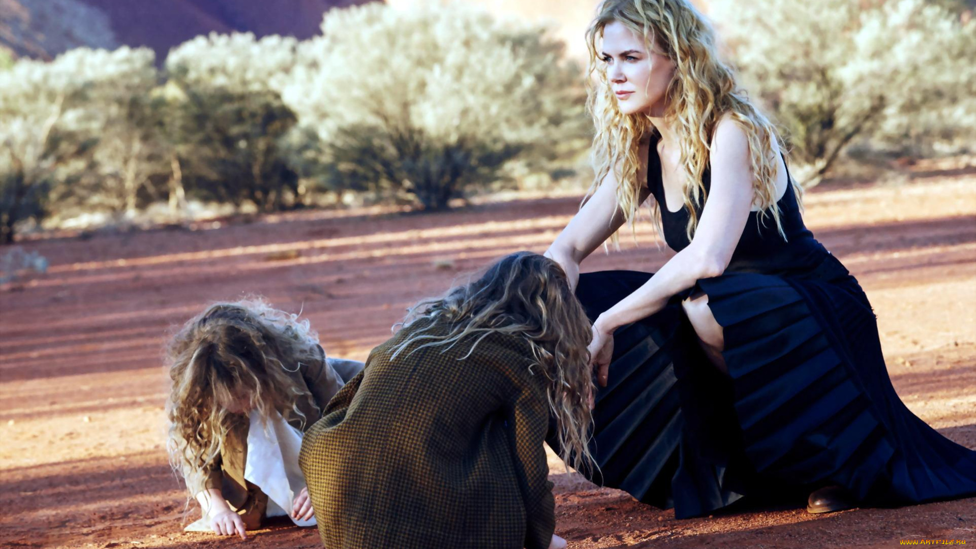 девушки, nicole, kidman, актриса, блондинка, платье, дети