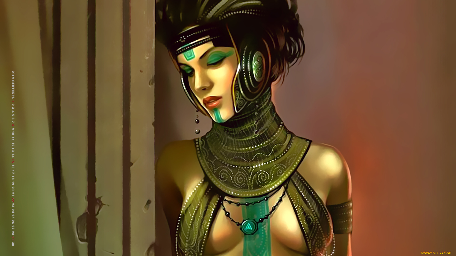 календари, фэнтези, 2019, calendar, рисунок, узор, девушка