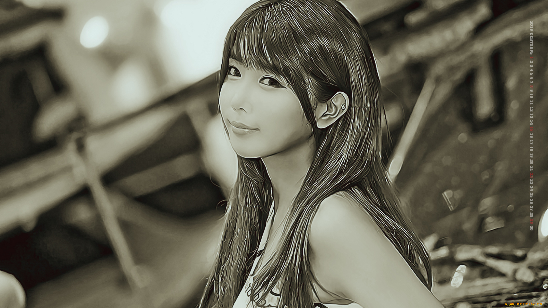 календари, компьютерный, дизайн, calendar, женщина, 2019, девушка, взгляд, азиатка