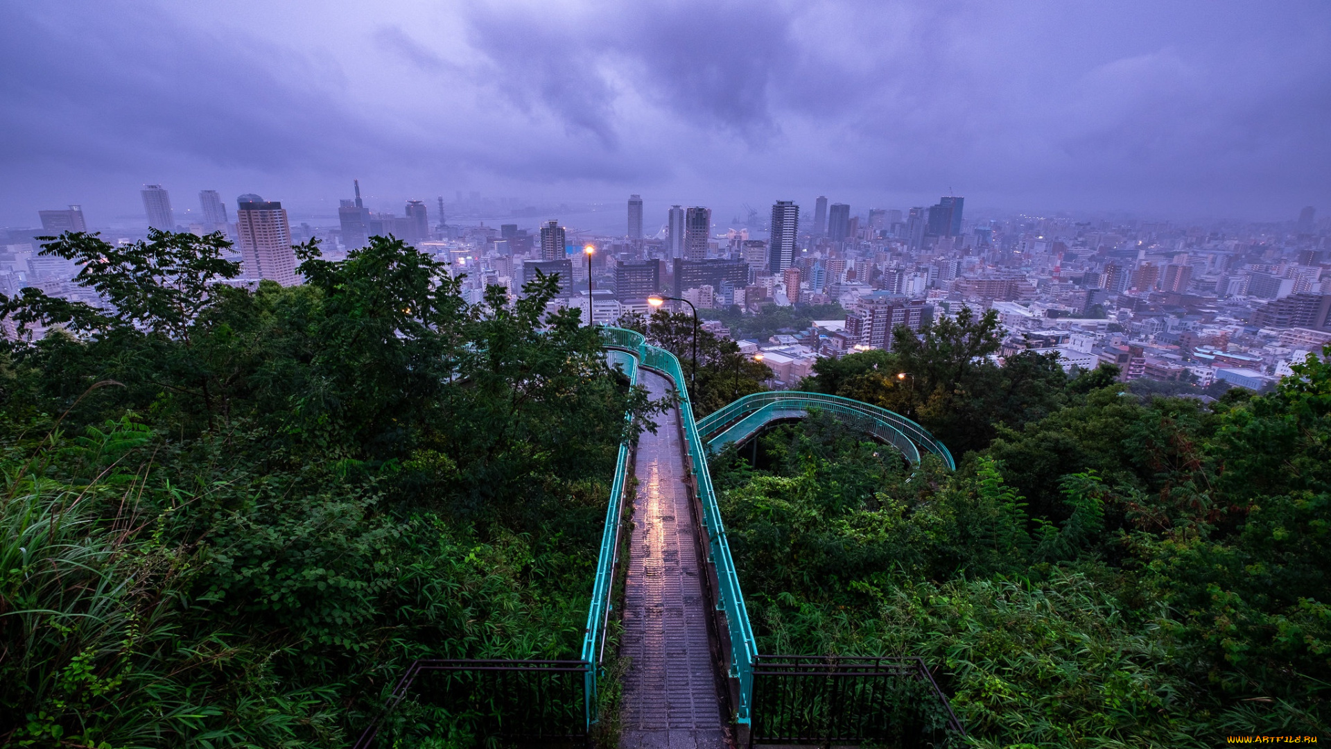 города, -, панорамы, кобе, япония, город, азия, площадка