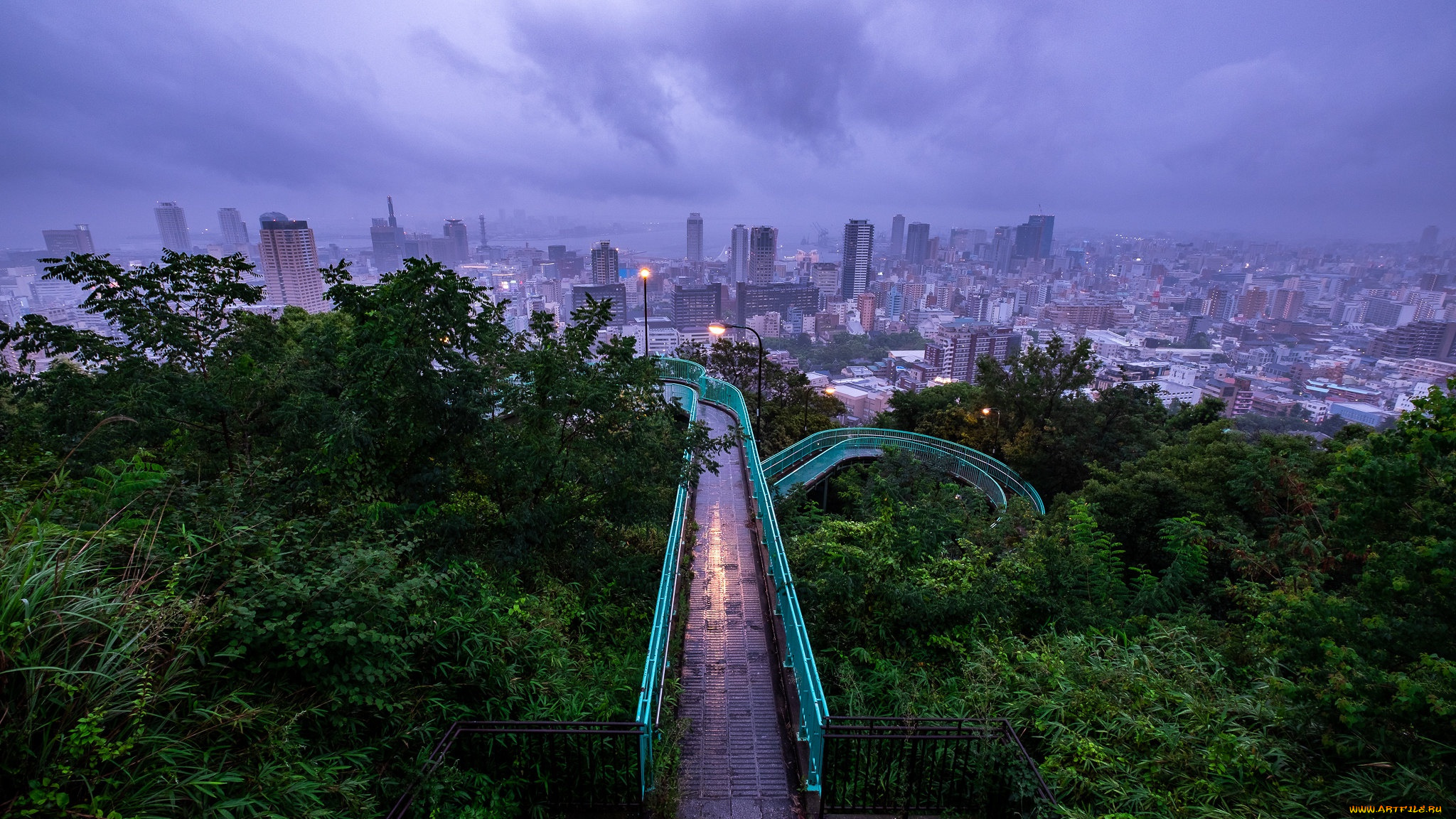 города, -, панорамы, кобе, япония, город, азия, площадка