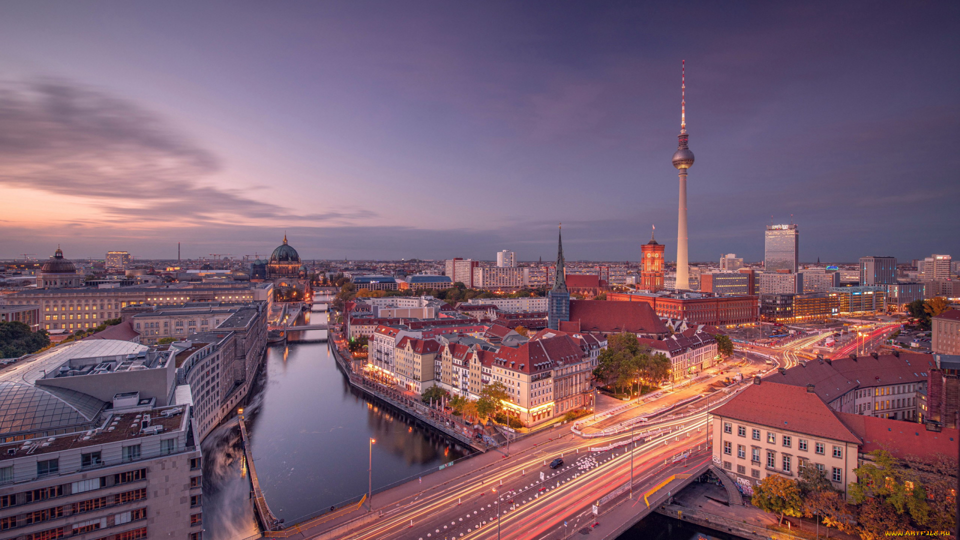 города, берлин, , германия, панорама