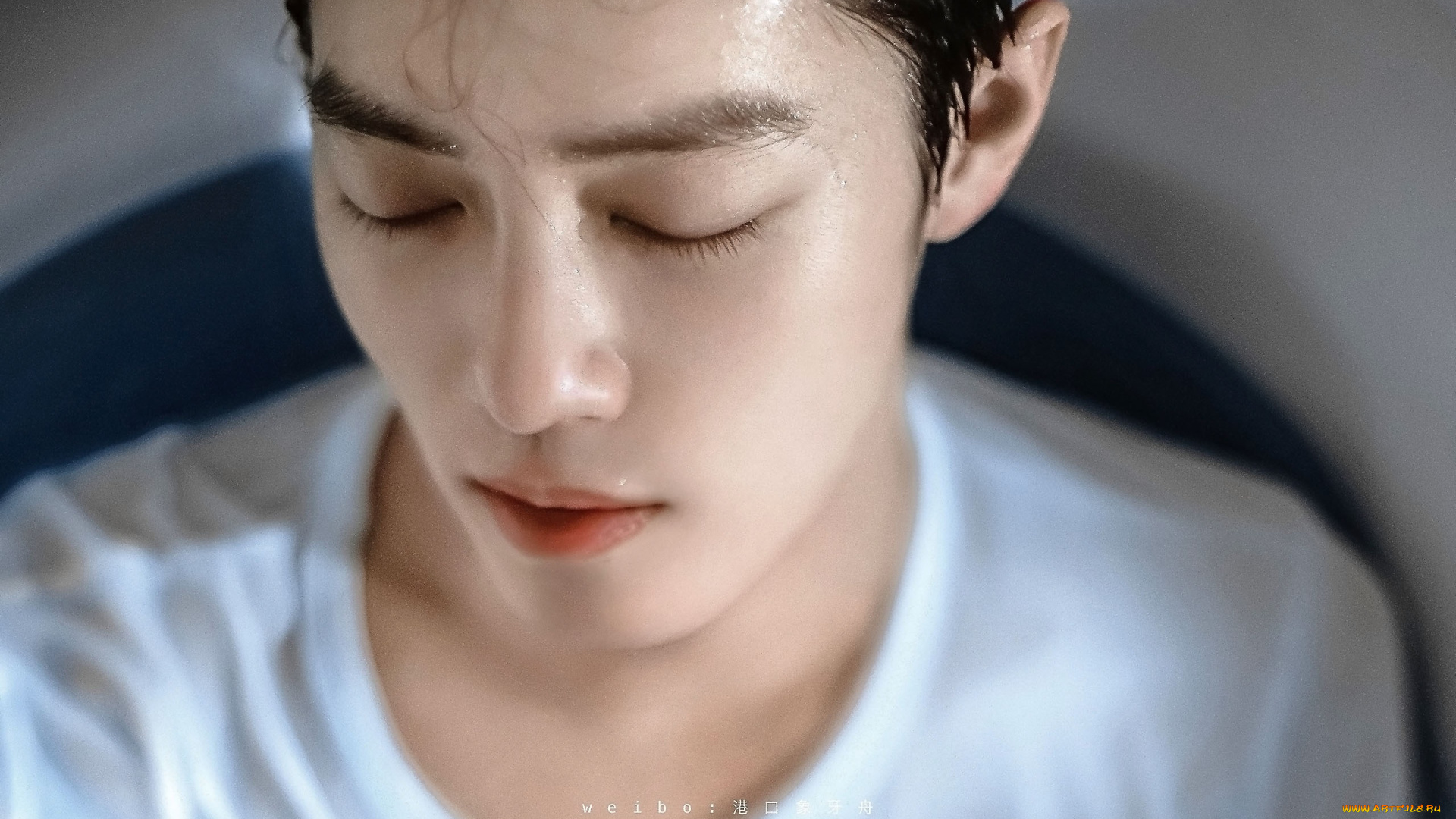 мужчины, xiao, zhan, актер, лицо, футболка, ванна