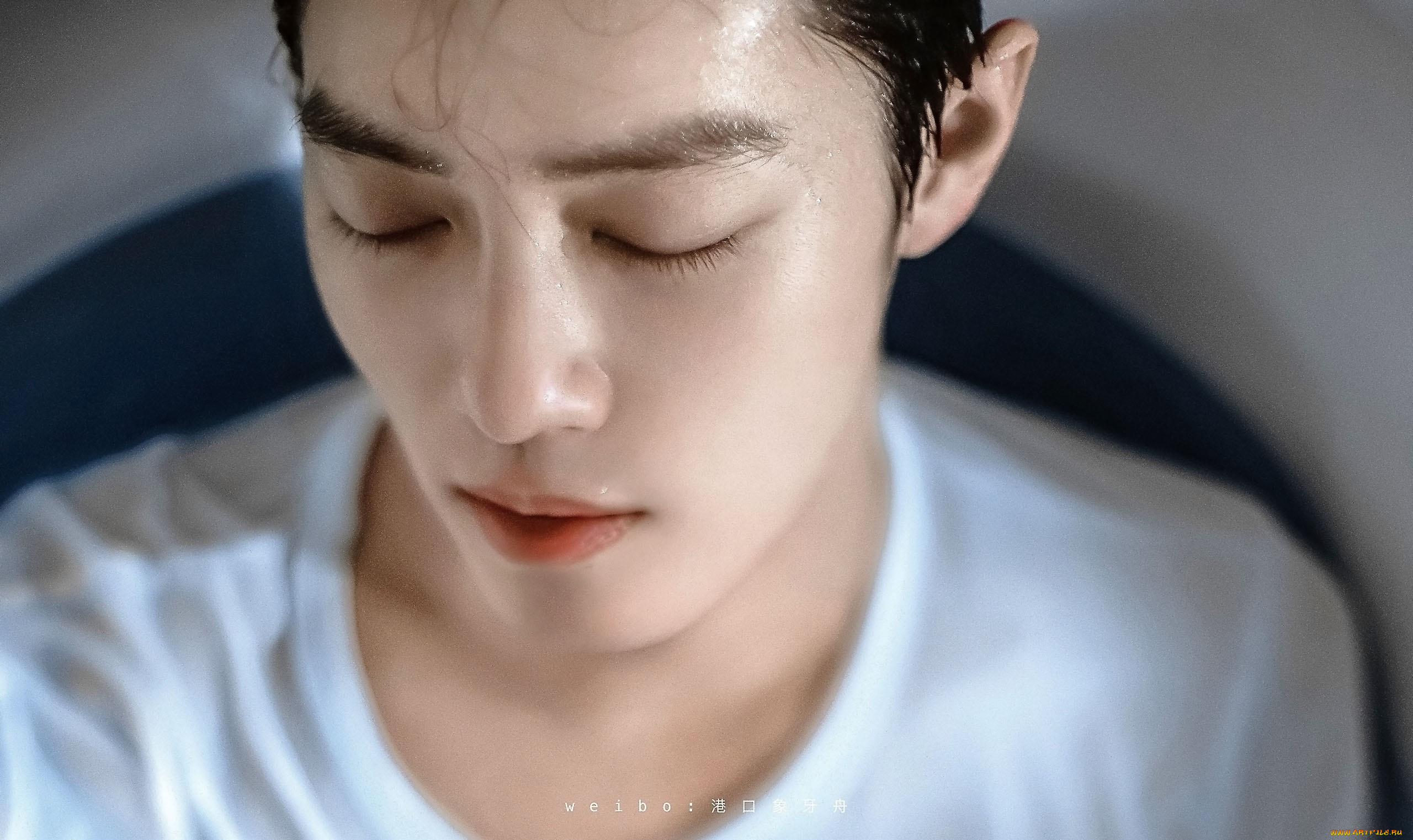 мужчины, xiao, zhan, актер, лицо, футболка, ванна