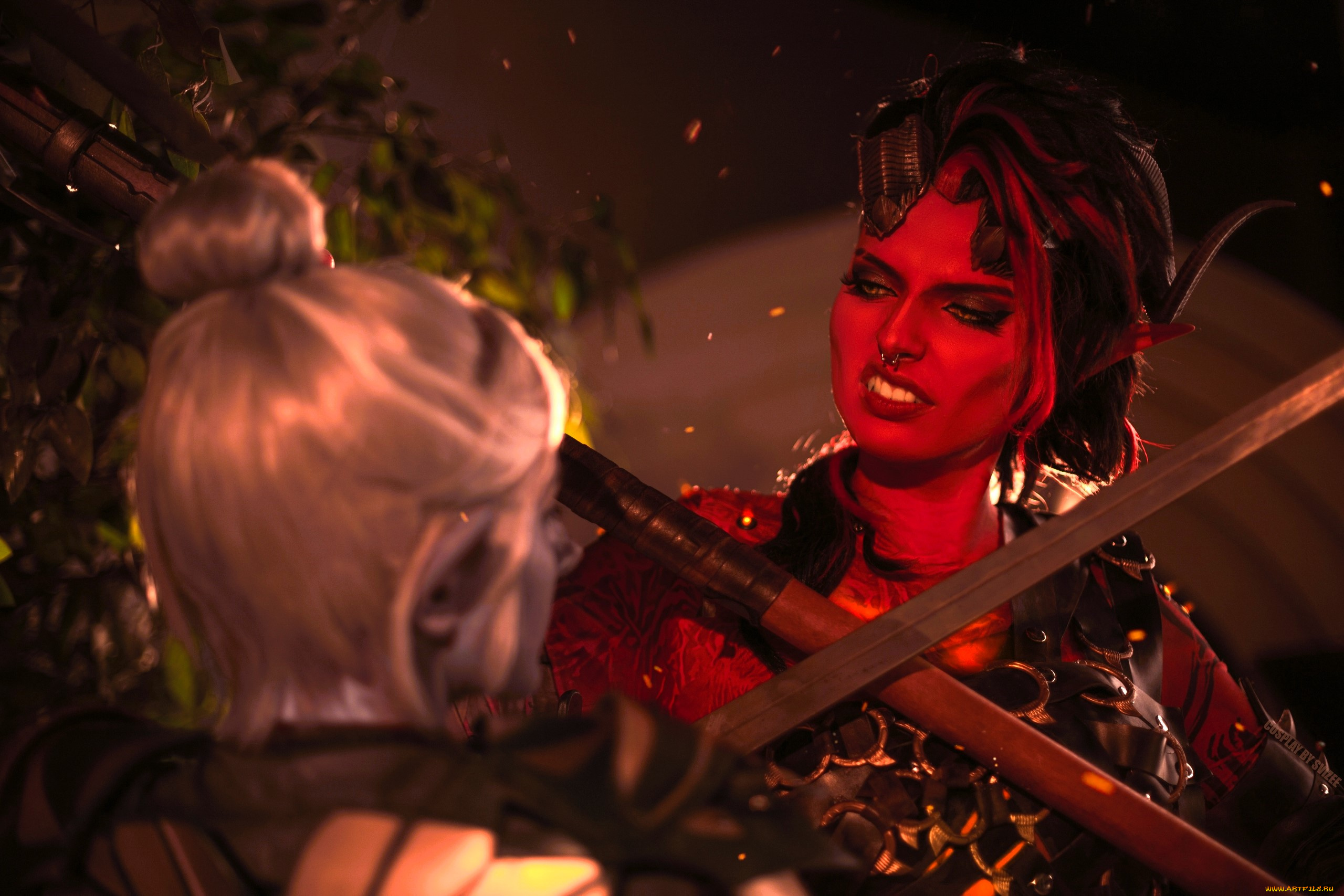 svizee, девушки, -, креатив, , косплей, образы, косплей, наряды, костюмы, демонесса, эльфийка, оружие, поединок