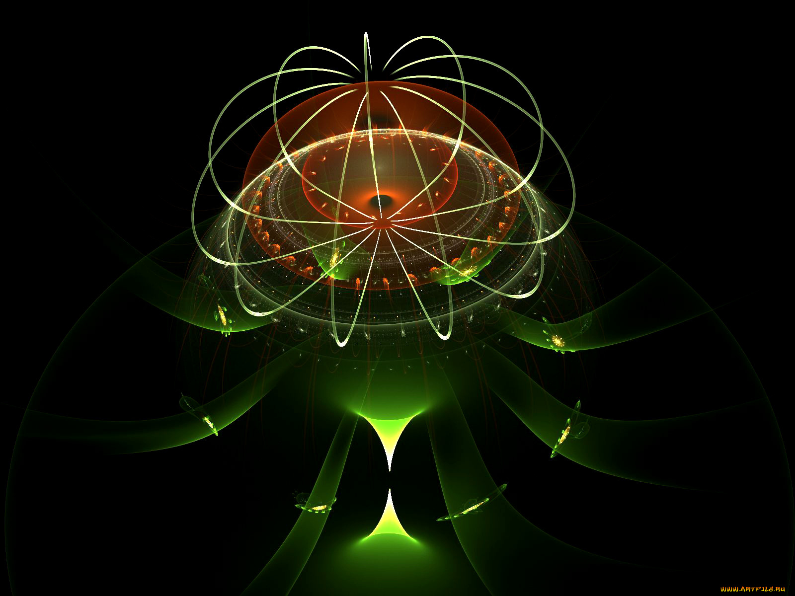 3д, графика, fractal, фракталы, тёмный, узор