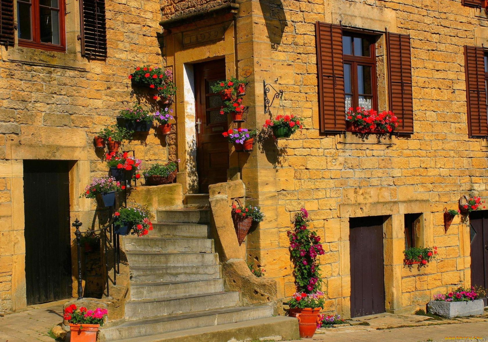 разное, элементы, архитектуры, цветы, прованс, ступени