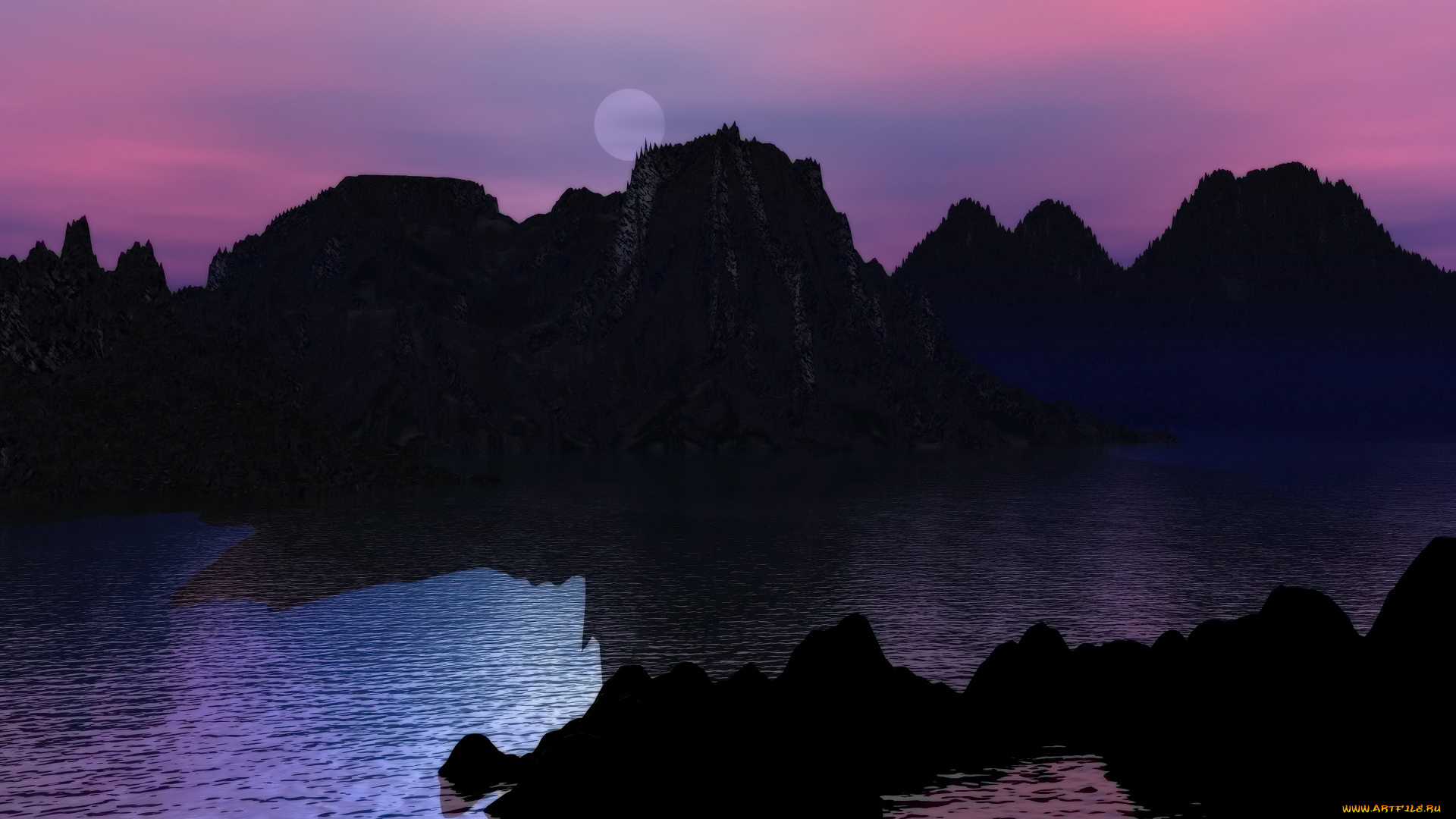 3д, графика, nature, landscape, природа, узор, тёмный