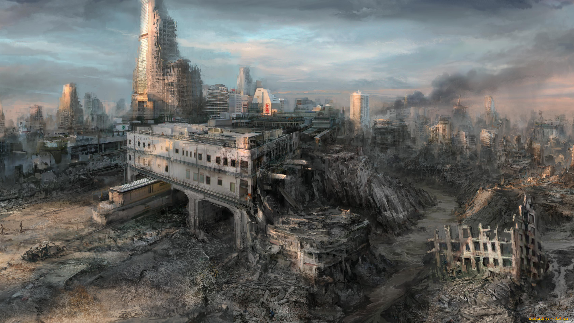 фэнтези, иные, миры, времена, город, апокалипсис, разрушение