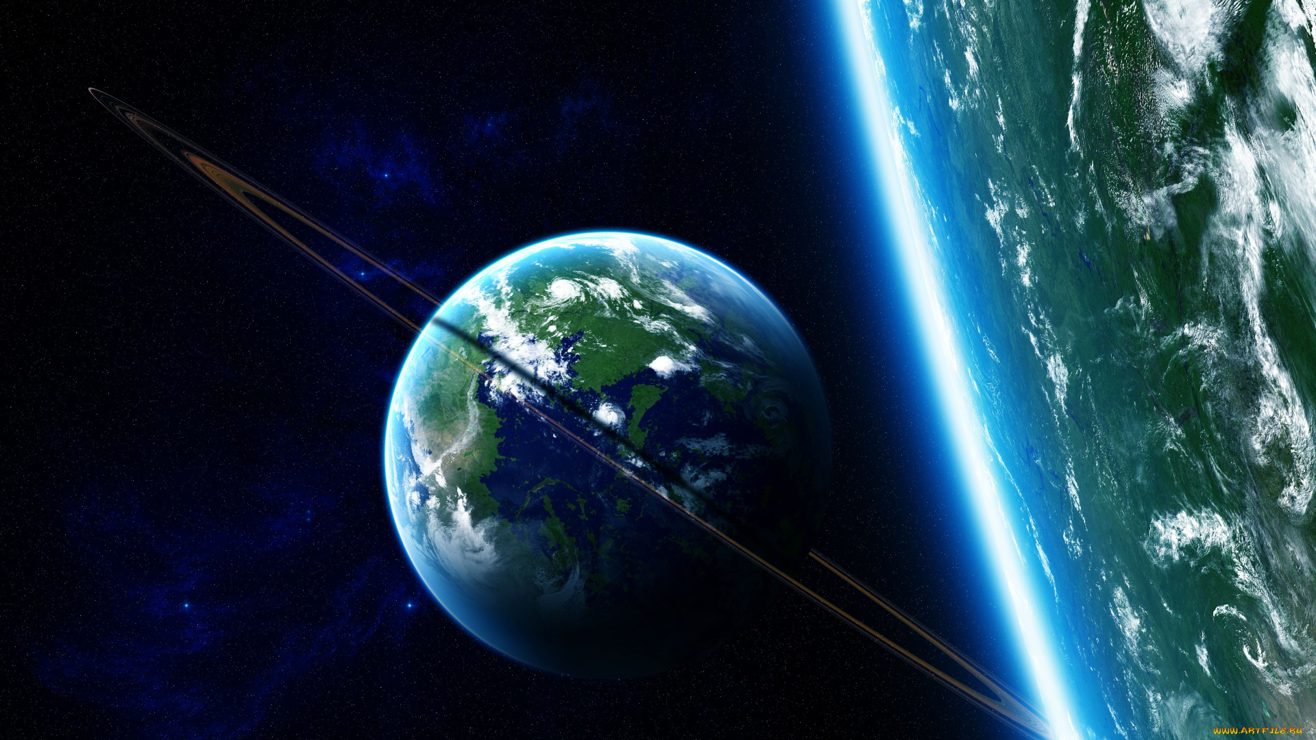 космос, арт, земля