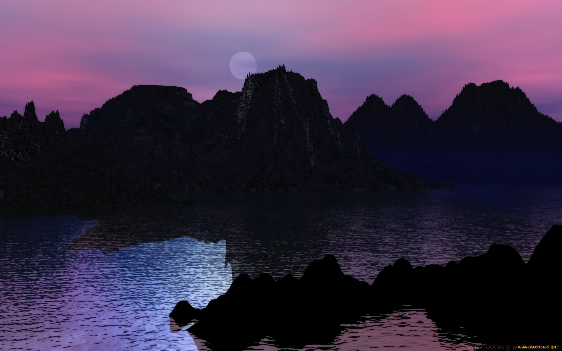 3д, графика, nature, landscape, природа, узор, тёмный