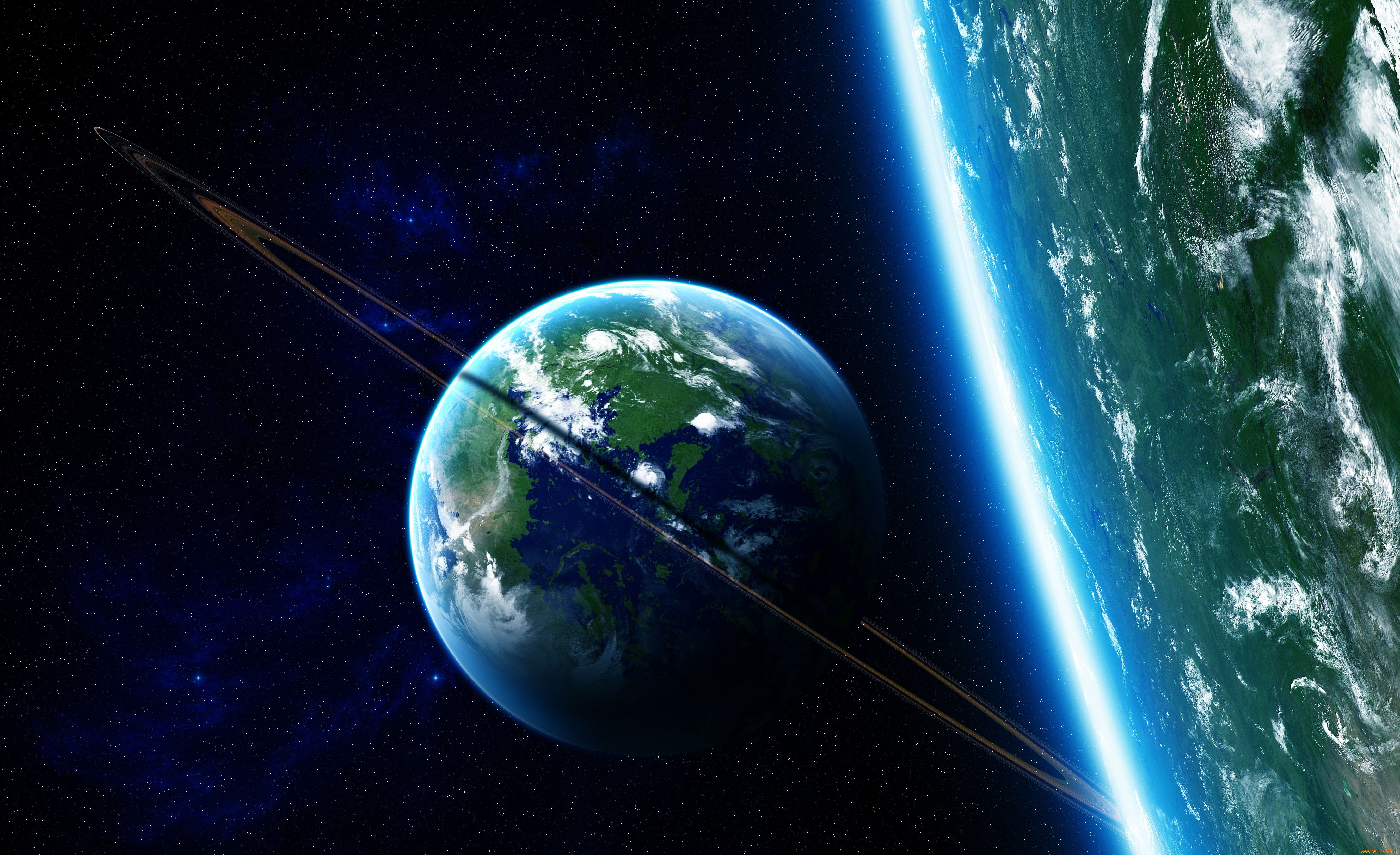 космос, арт, земля