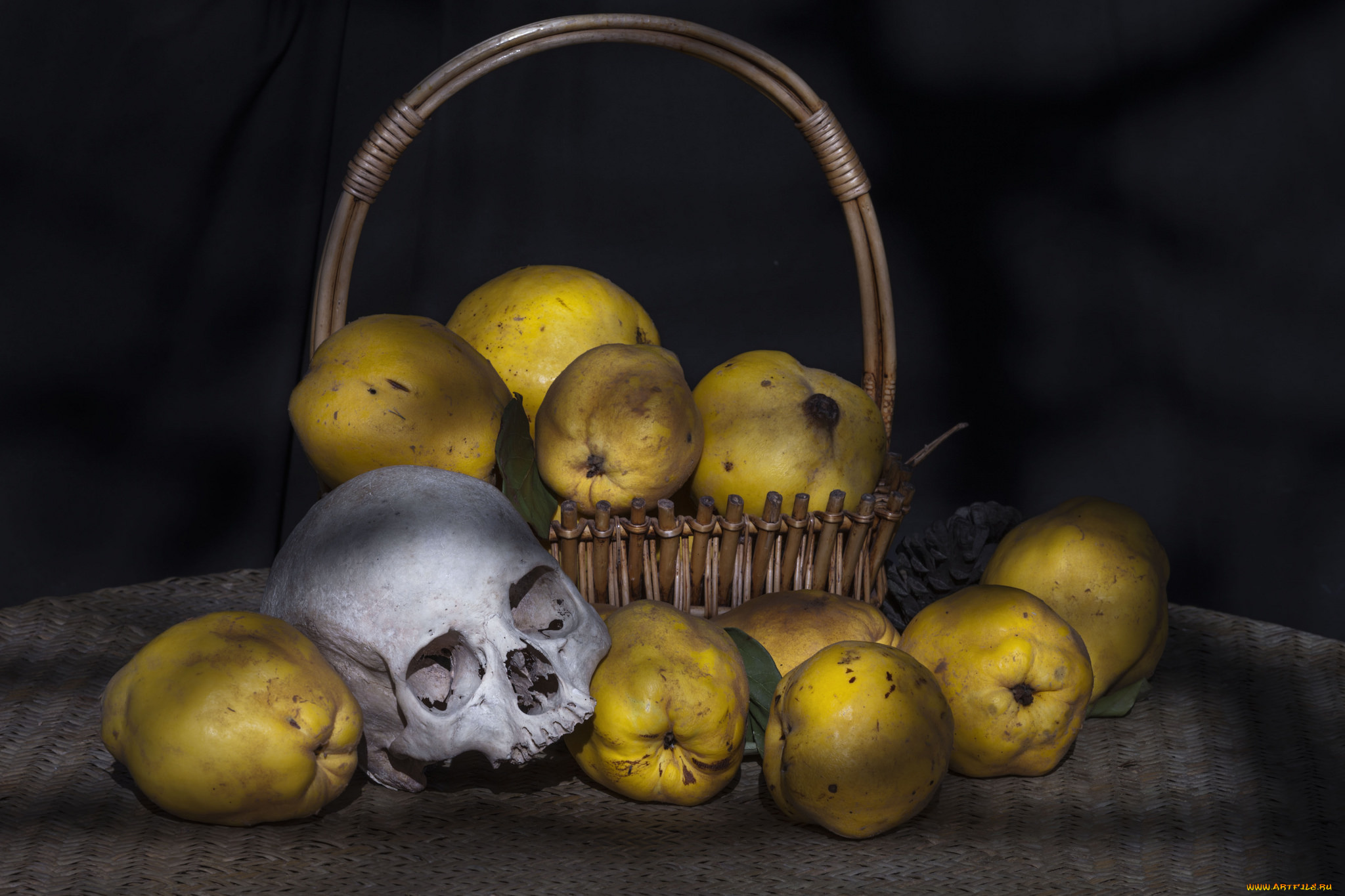 еда, груши, череп