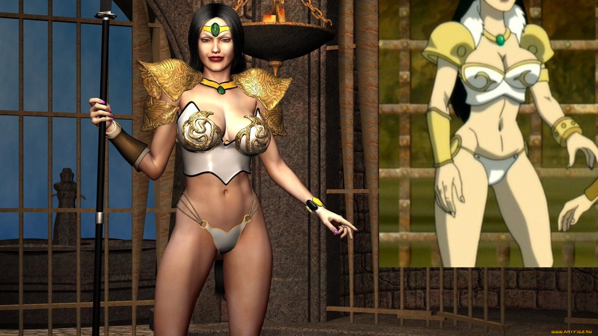 3д, графика, амазонки, , amazon, взгляд, фон, девушка