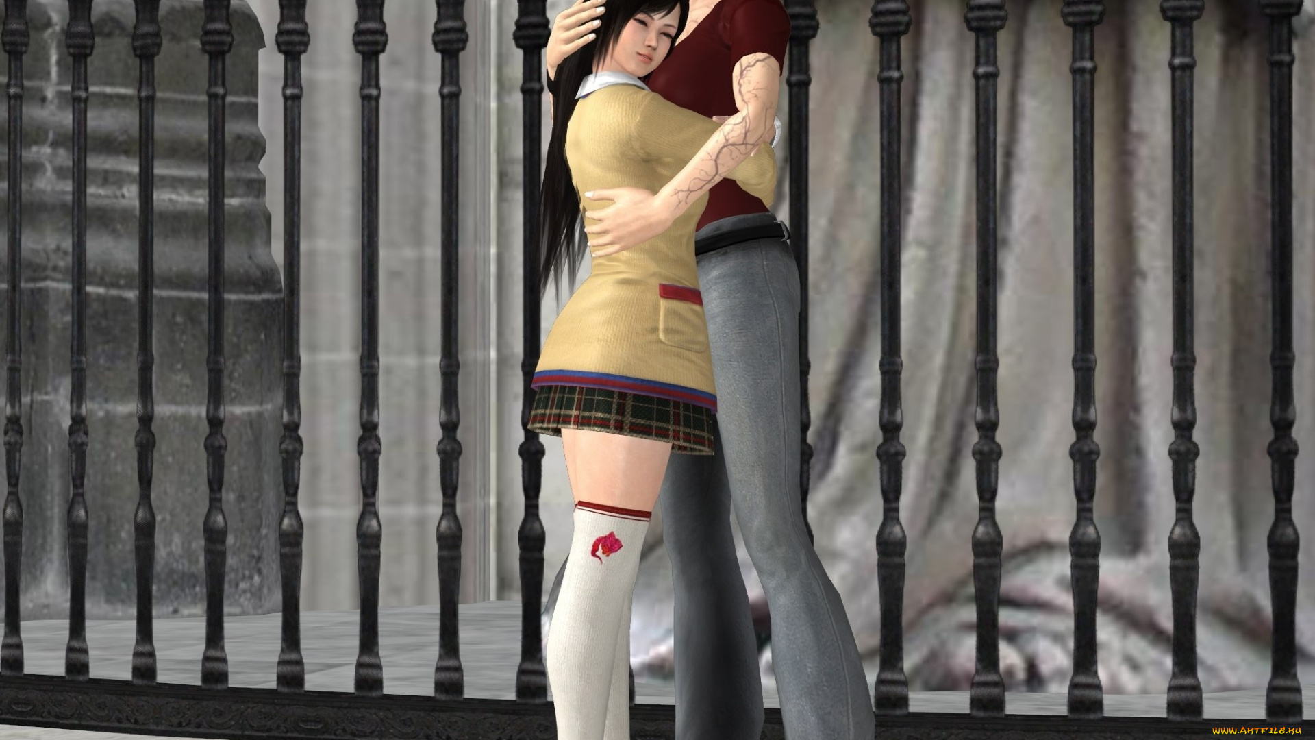 3д, графика, фантазия, , fantasy, девушки, взгляд, фон