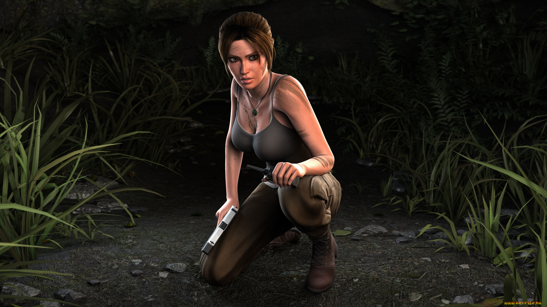 3д, графика, люди, , people, оружие, фон, взгляд, девушка