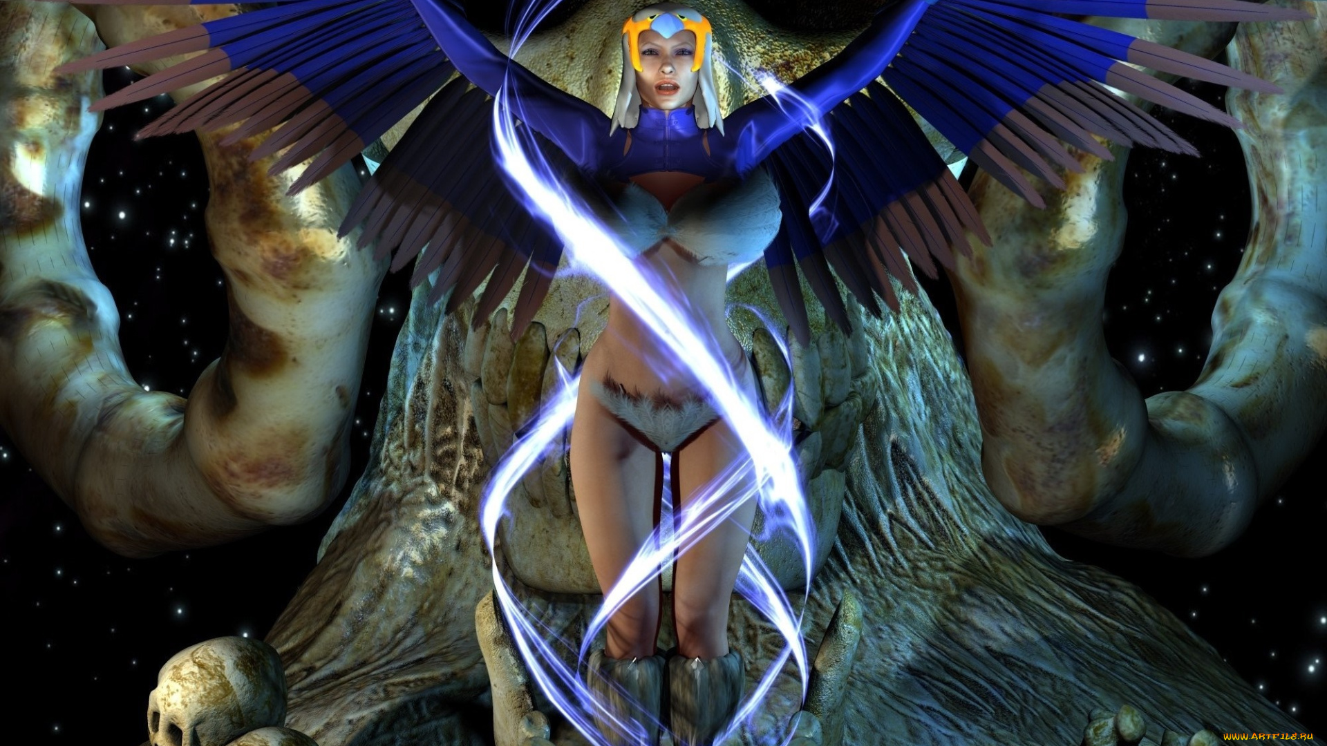 3д, графика, существа, , creatures, фон, взгляд, девушка