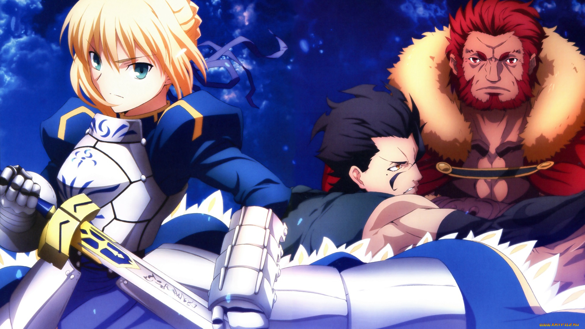 аниме, fate, zero, сейбер, лансер