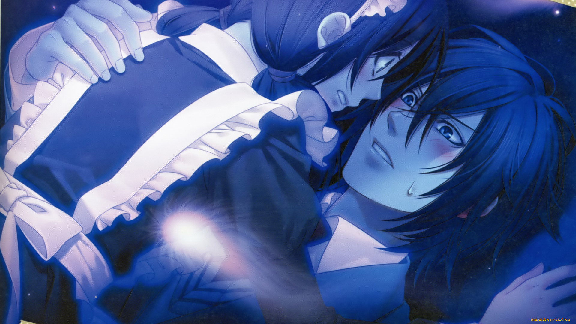 аниме, hakuouki, девушка, парень, школа