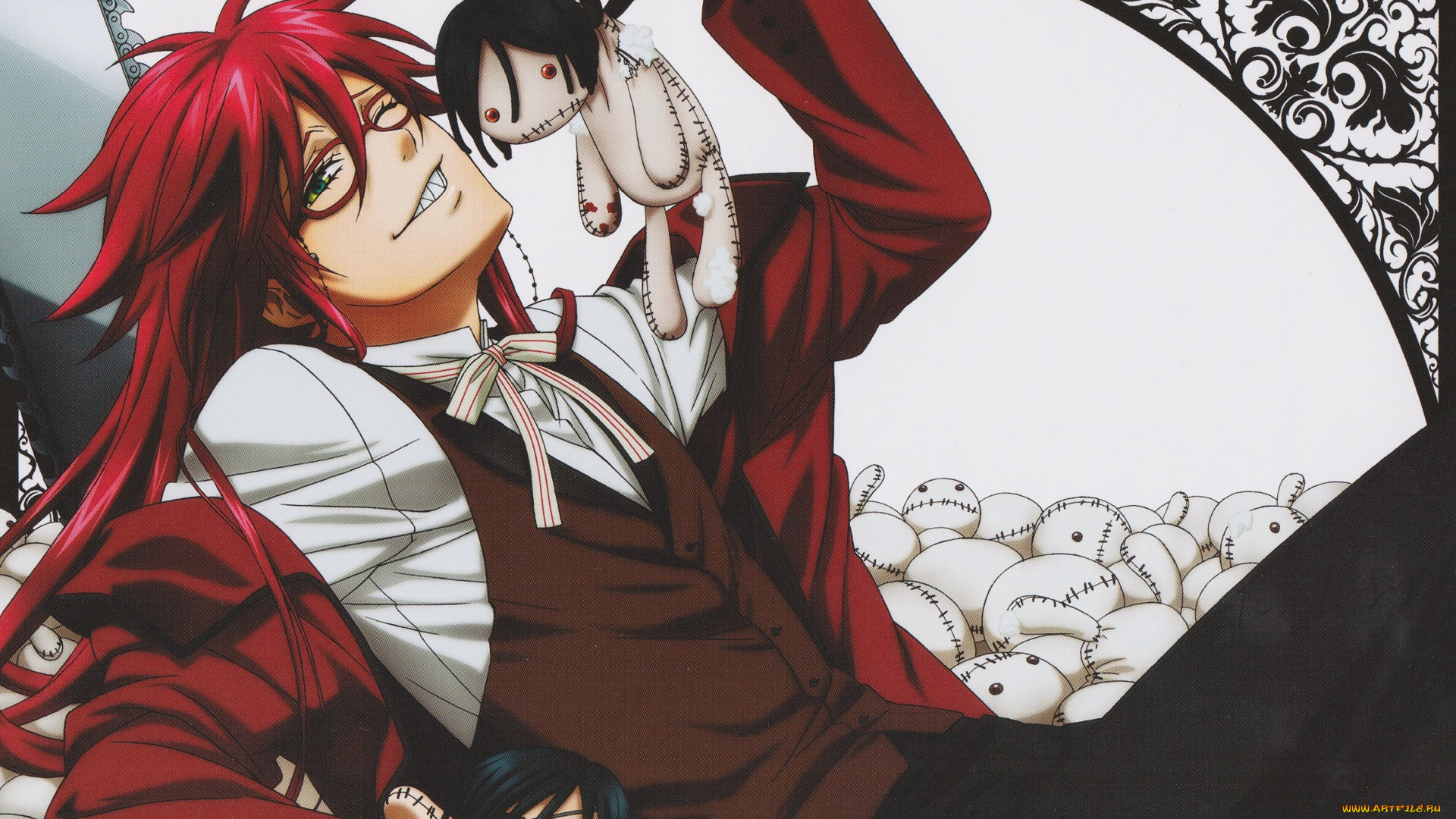 аниме, kuroshitsuji, grell, sutcliff