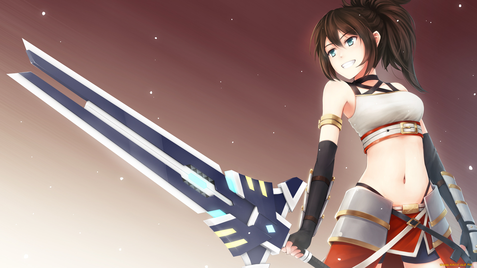 аниме, оружие, , техника, , технологии, фон, взгляд, девушка