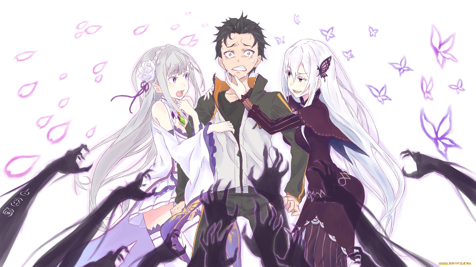 аниме, re, , zero, kara, hajimeru, isekai, seikatsu, emilia, natsuki, subaru