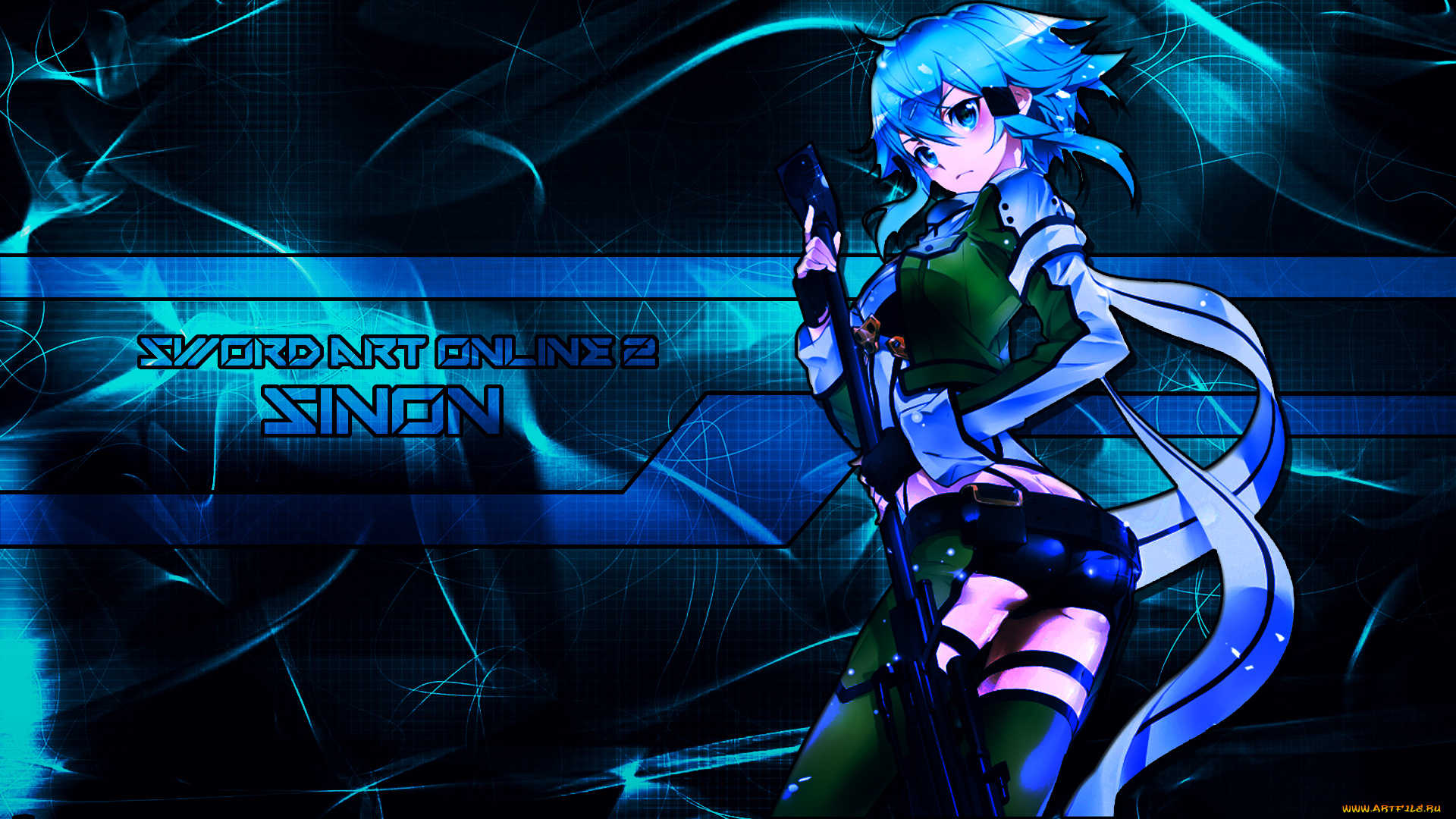 аниме, sword, art, online, фон, девушка, взгляд
