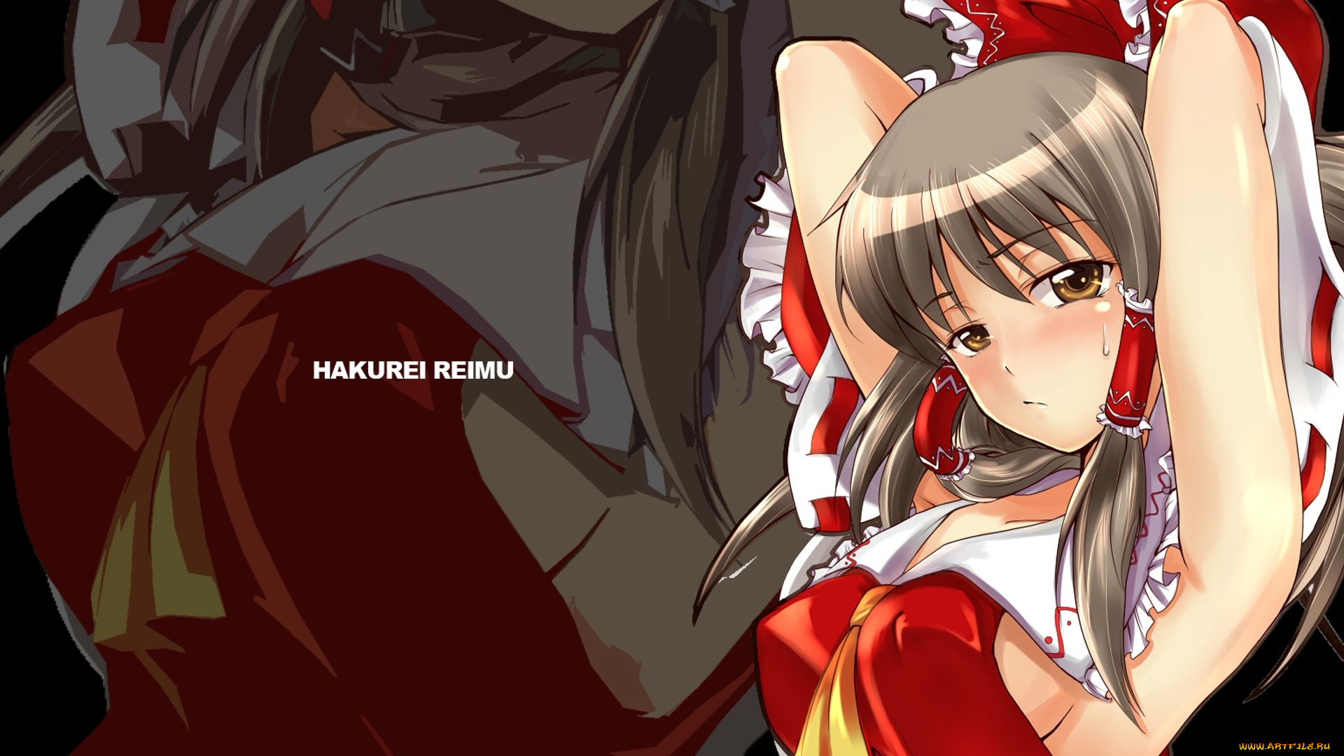 аниме, touhou, фон, взгляд, девушка