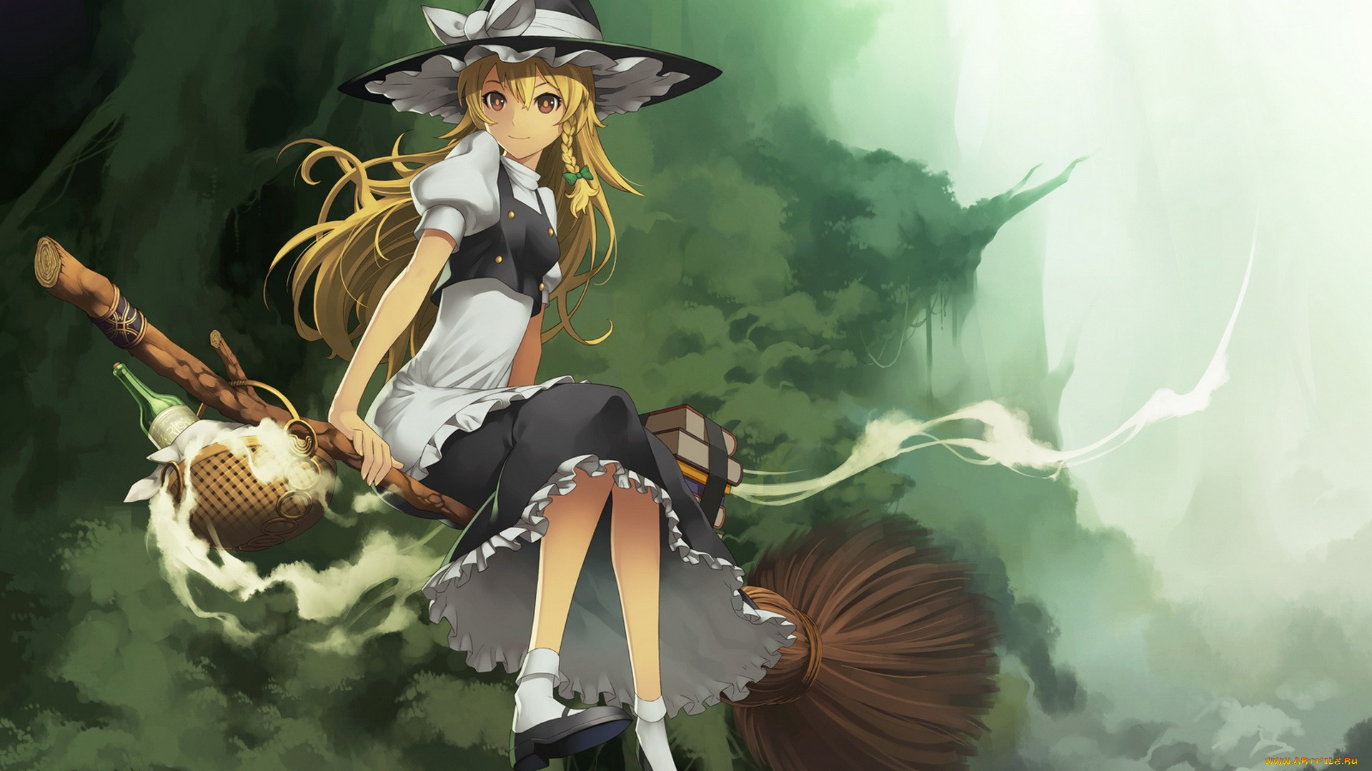 аниме, touhou, фон, взгляд, девушка