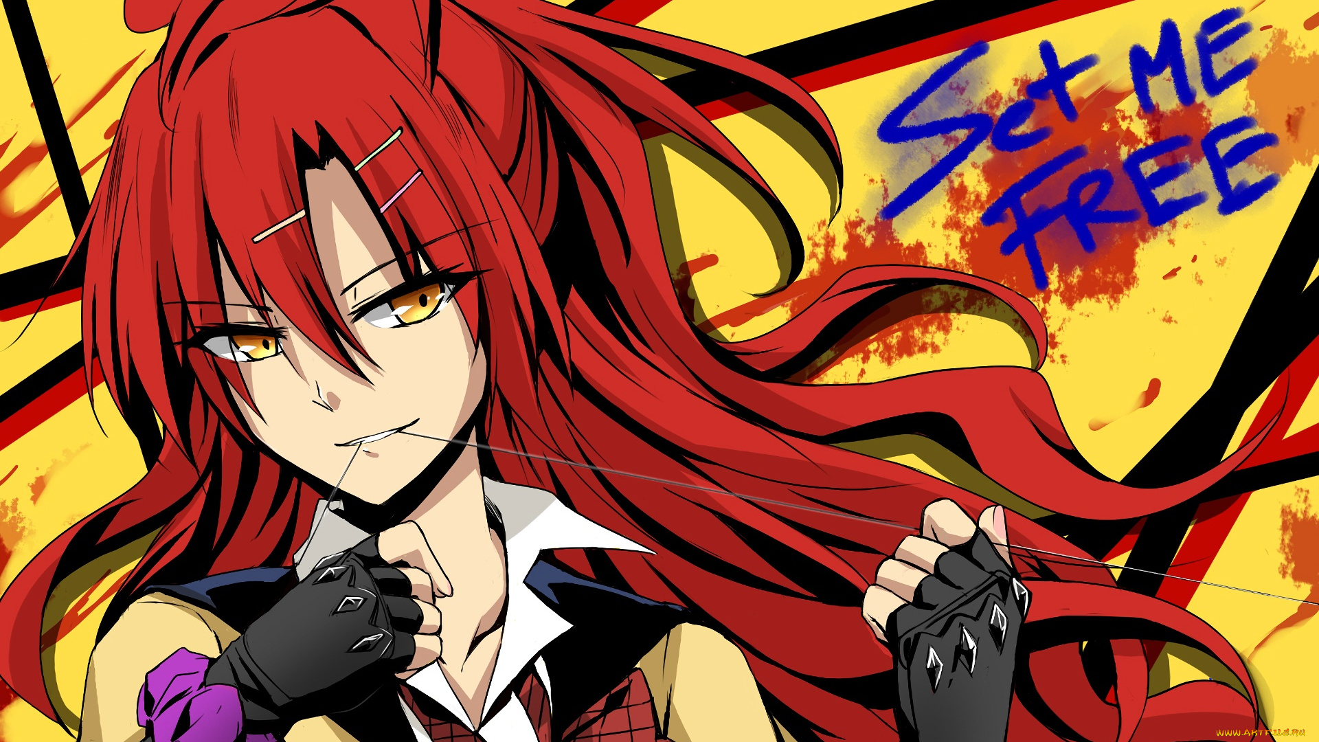 аниме, unknown, , другое, девушка, взгляд, фон