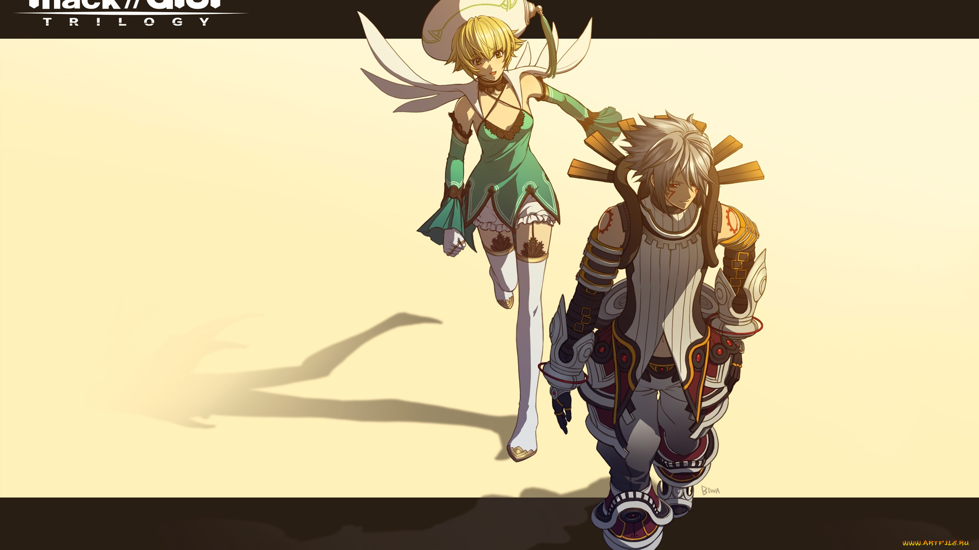 hack, sign, аниме, взгляд, девушка, фон