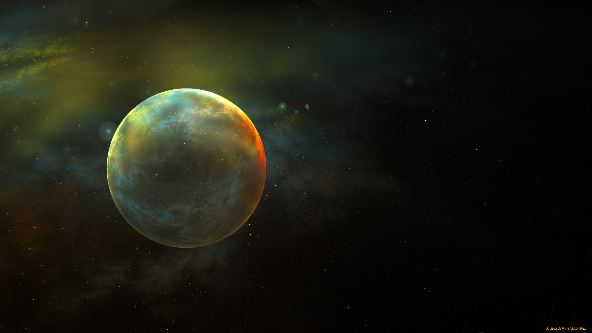 космос, арт, планета, галактика, вселенная