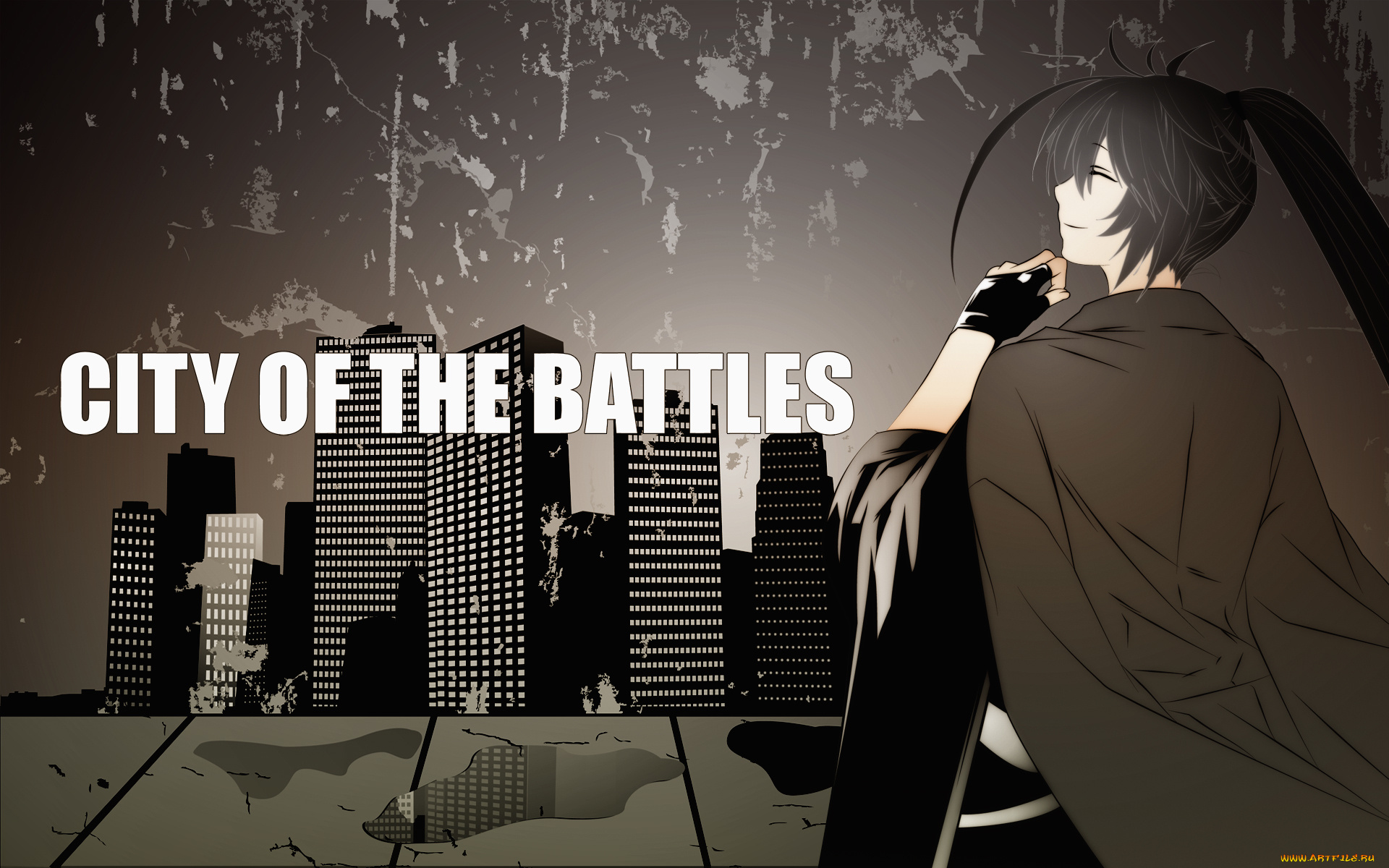 аниме, город, , улицы, , здания, girls, anime, city, of, the, battles