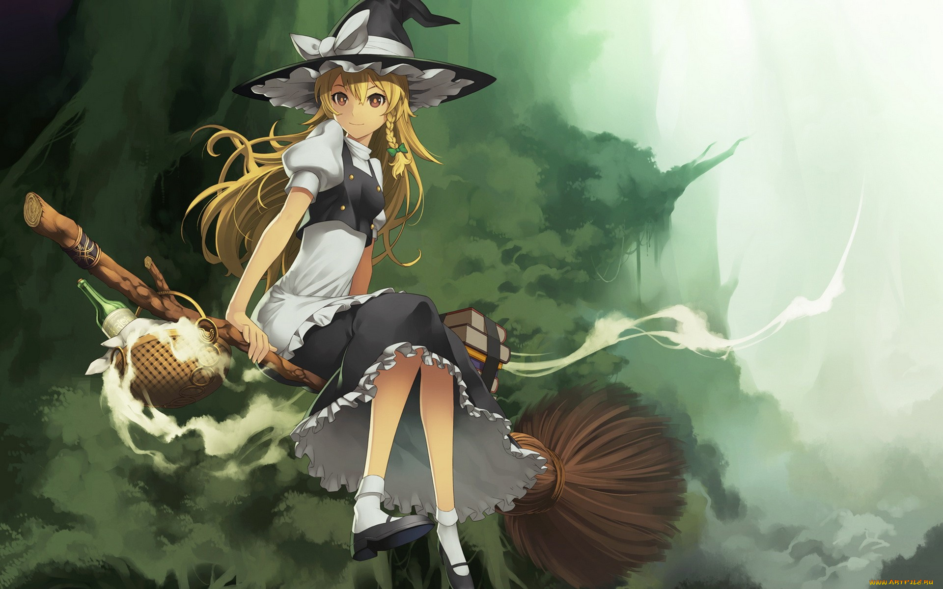 аниме, touhou, фон, взгляд, девушка