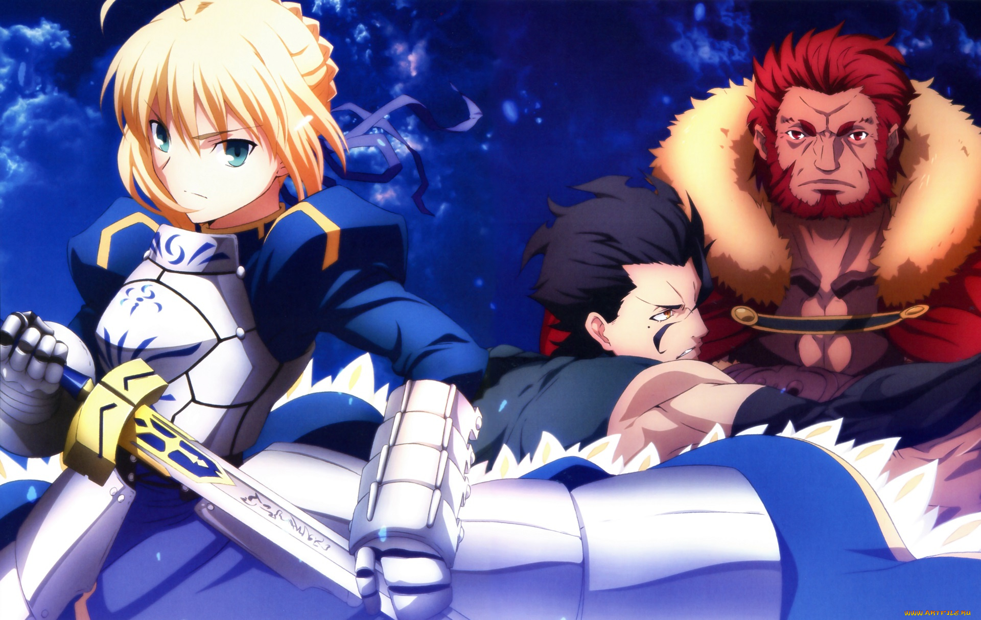 аниме, fate, zero, сейбер, лансер