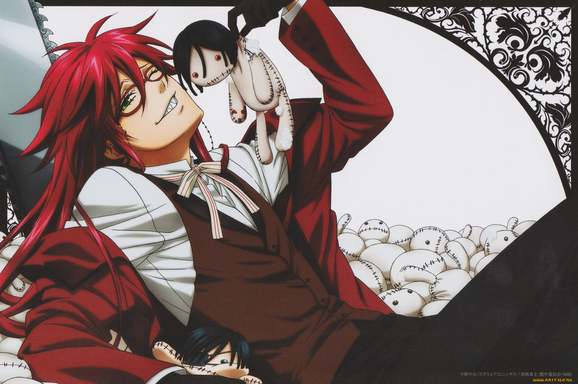 аниме, kuroshitsuji, grell, sutcliff