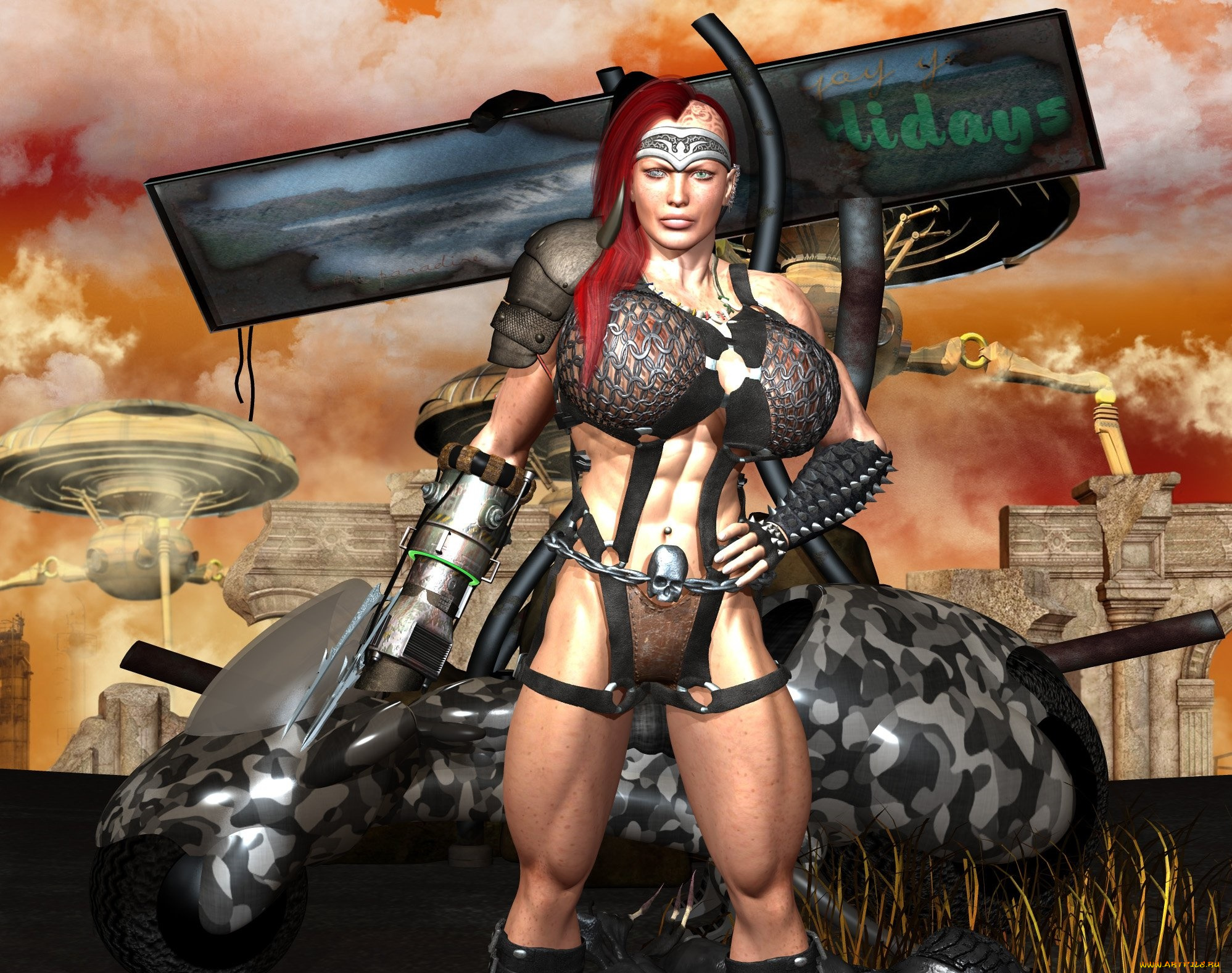 3д, графика, фантазия, , fantasy, девушка, фон, взгляд