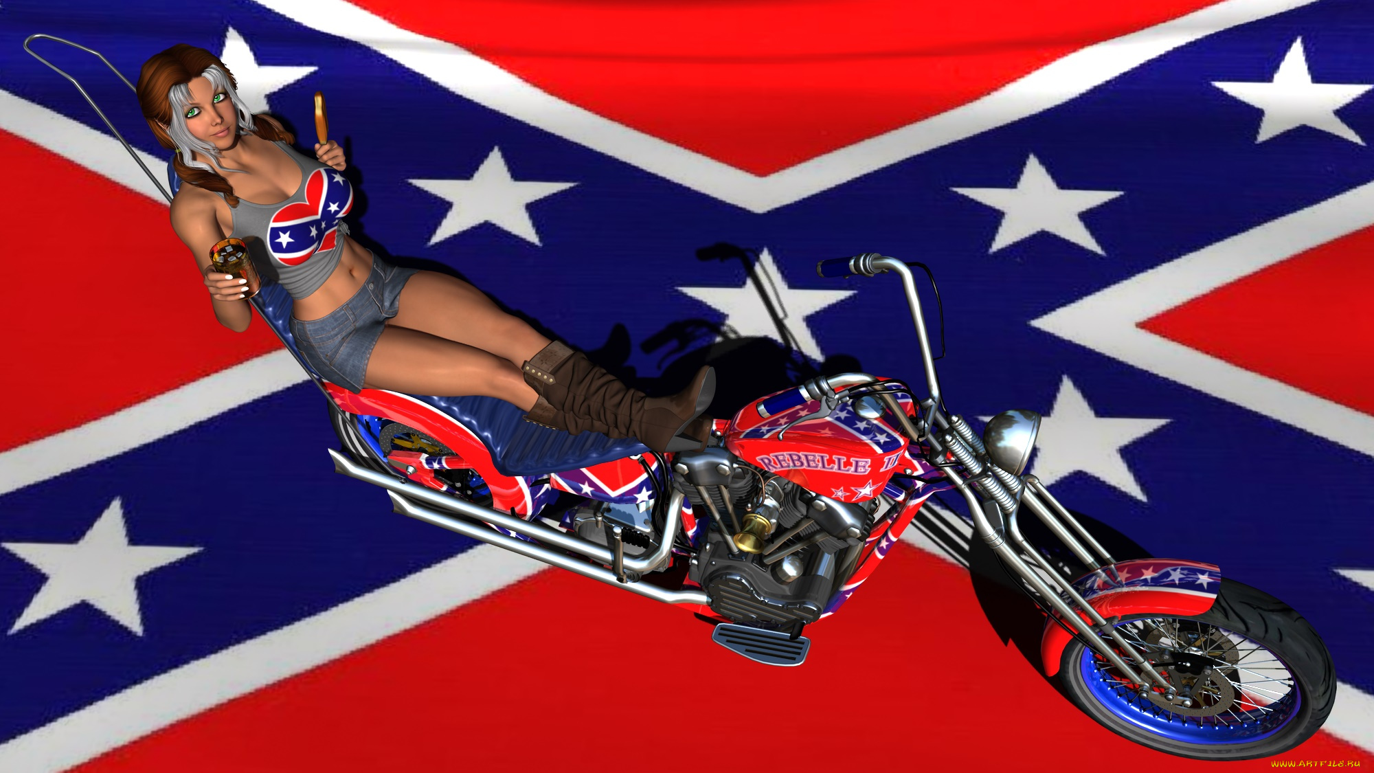 3д, графика, люди-авто, мото, , people-, car, , , moto, фон, взгляд, девушка