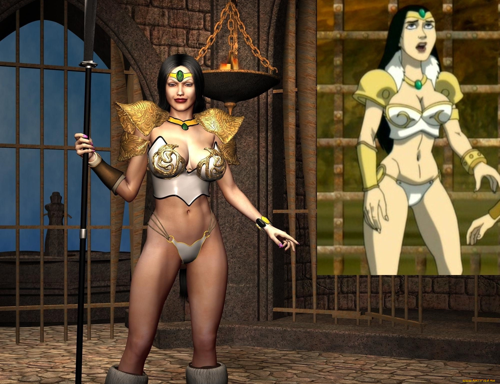 3д, графика, амазонки, , amazon, взгляд, фон, девушка